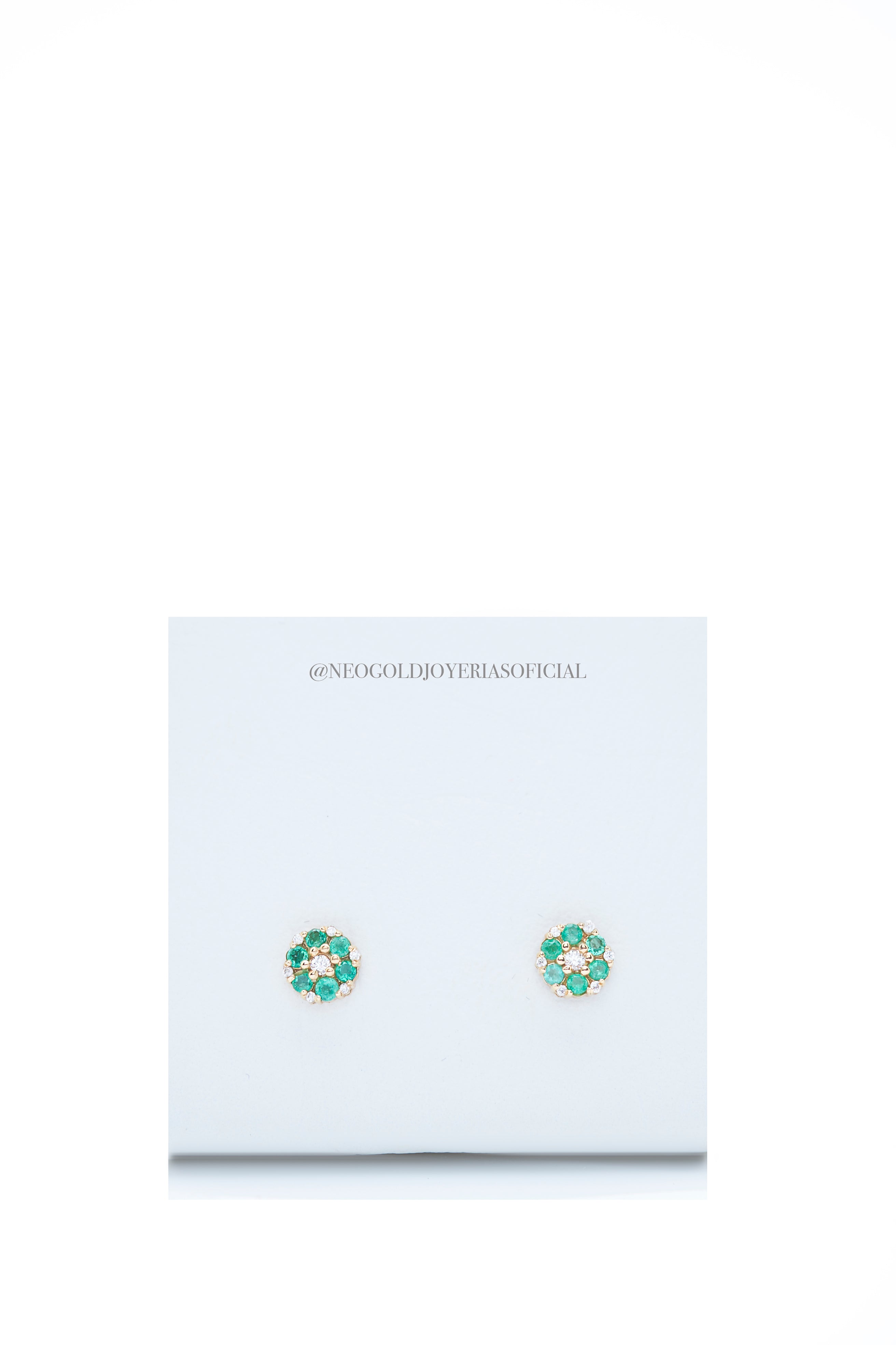 TOPOS OA 18K, ESMERALDA NATURALES / DIAMANTES NATURALES REF 014899