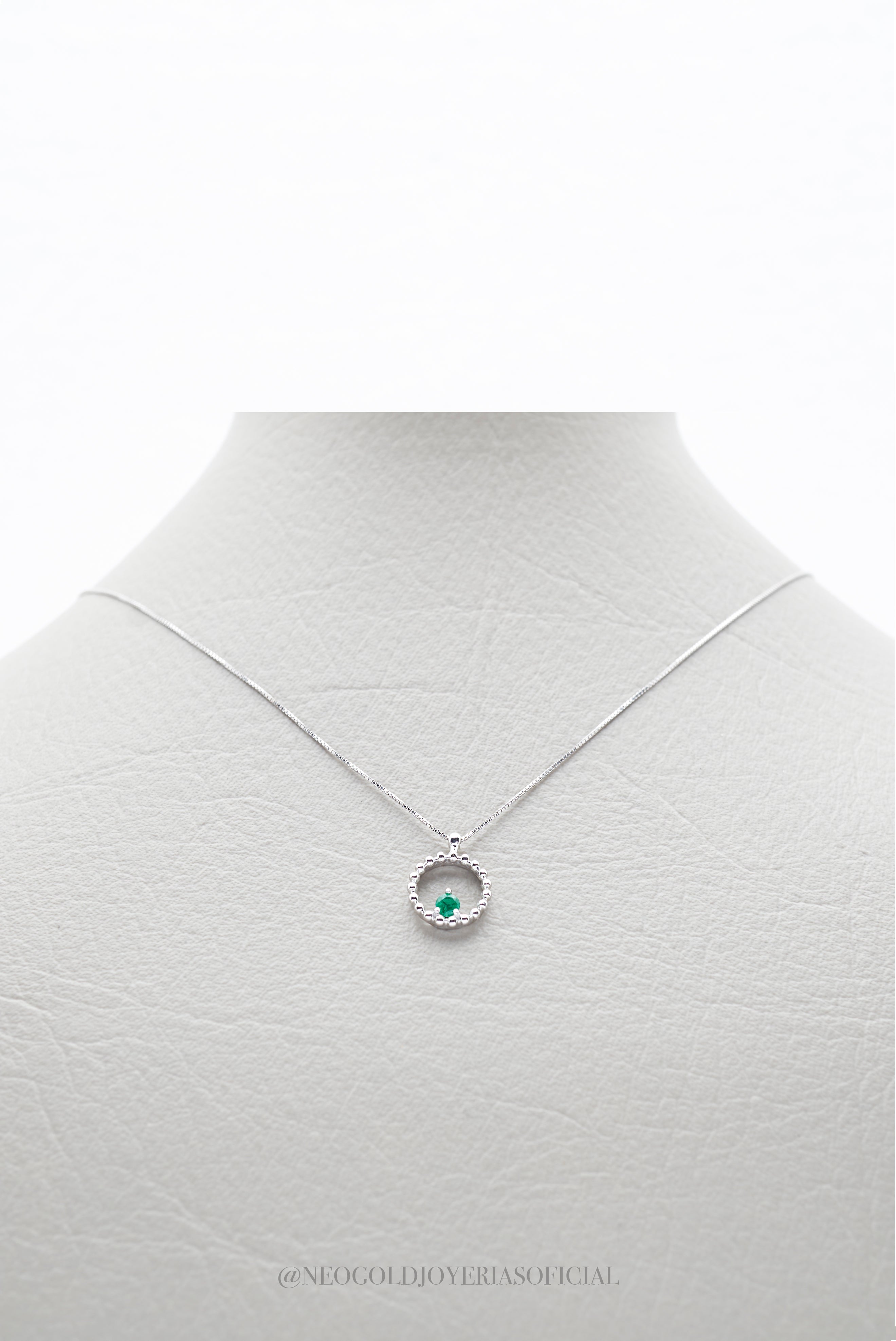 CADENA Y DIJE OB/ ESMERALDA - REF 015035
