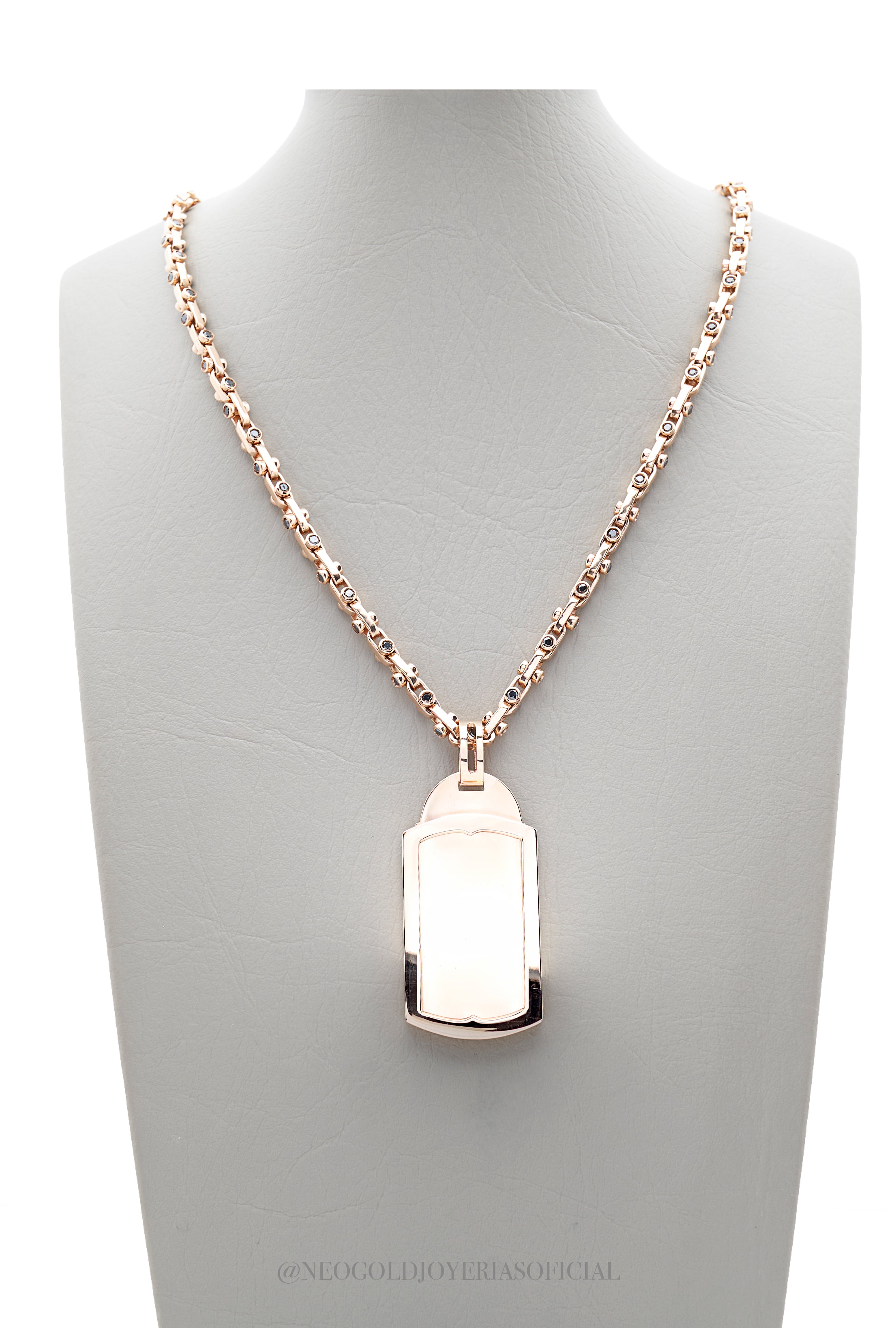 CADENA NEOGOLD 70CM, OR 18K/ DIAMANTES NEGROS REF 013470