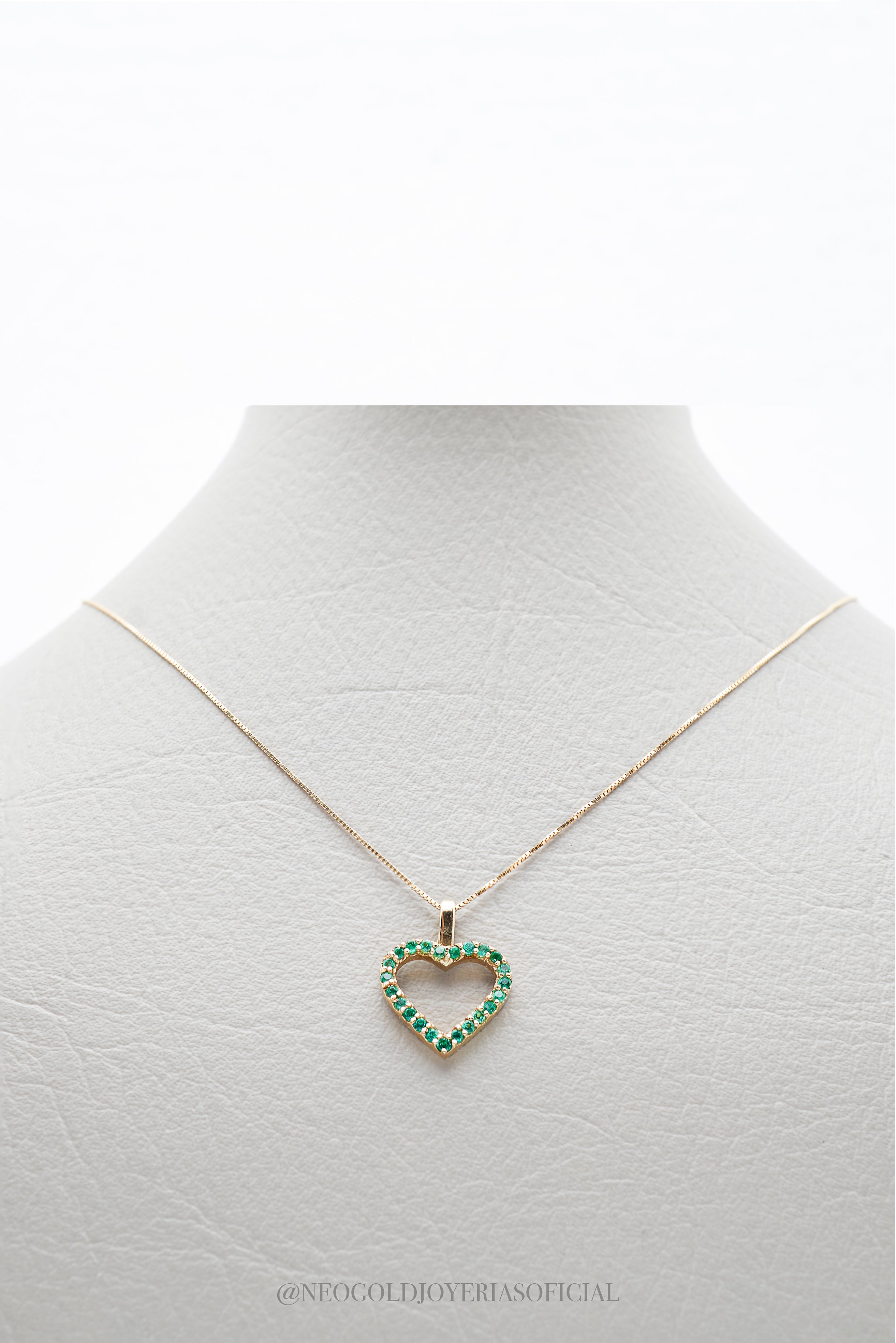 DIJE CORAZON OA/ ESMERALDA - REF 010356