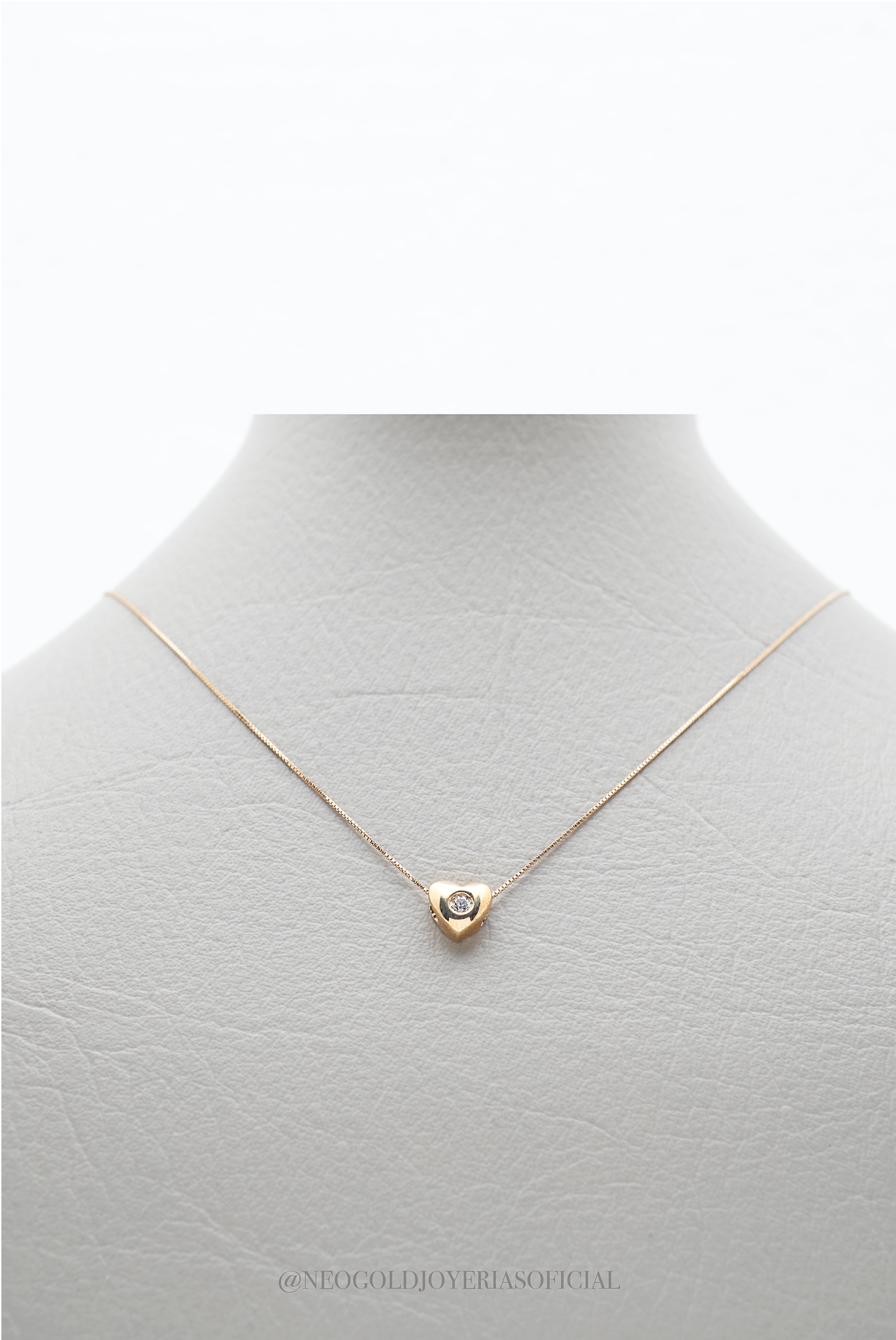 DIJE CORAZON LISO  OA/ DIAMANTES - REF 011487