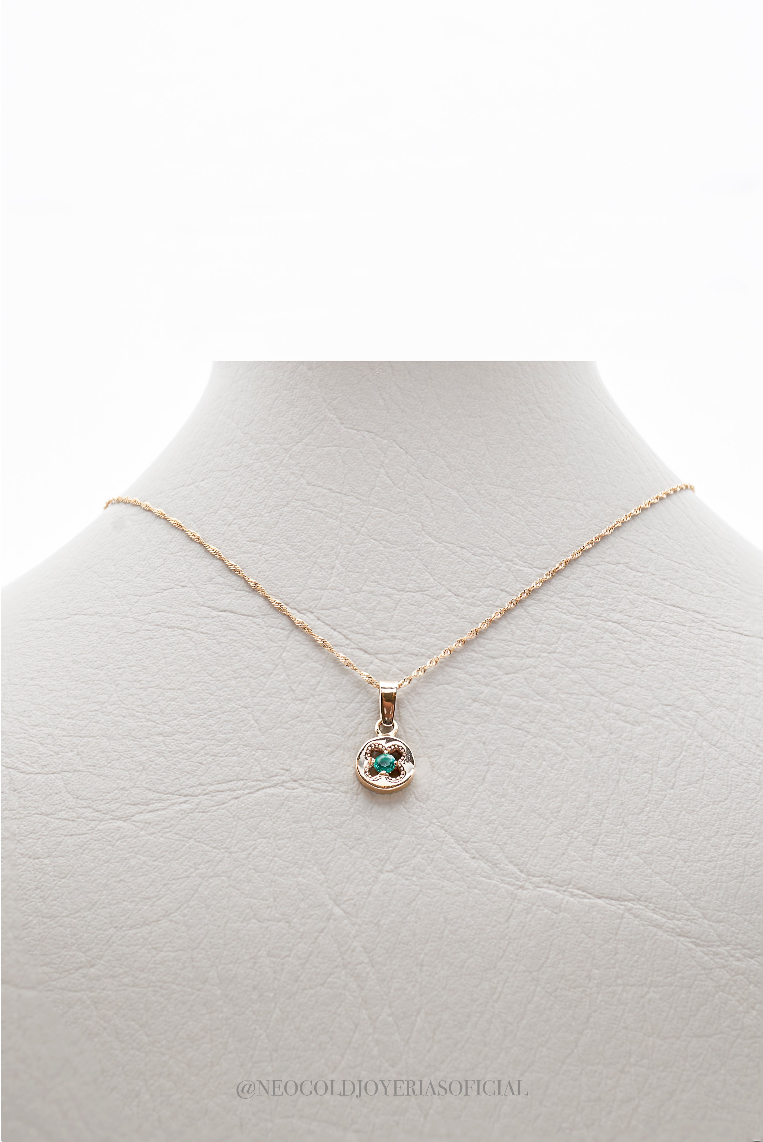 DIJE TREBOL OA/ ESMERALDA - REF 012904