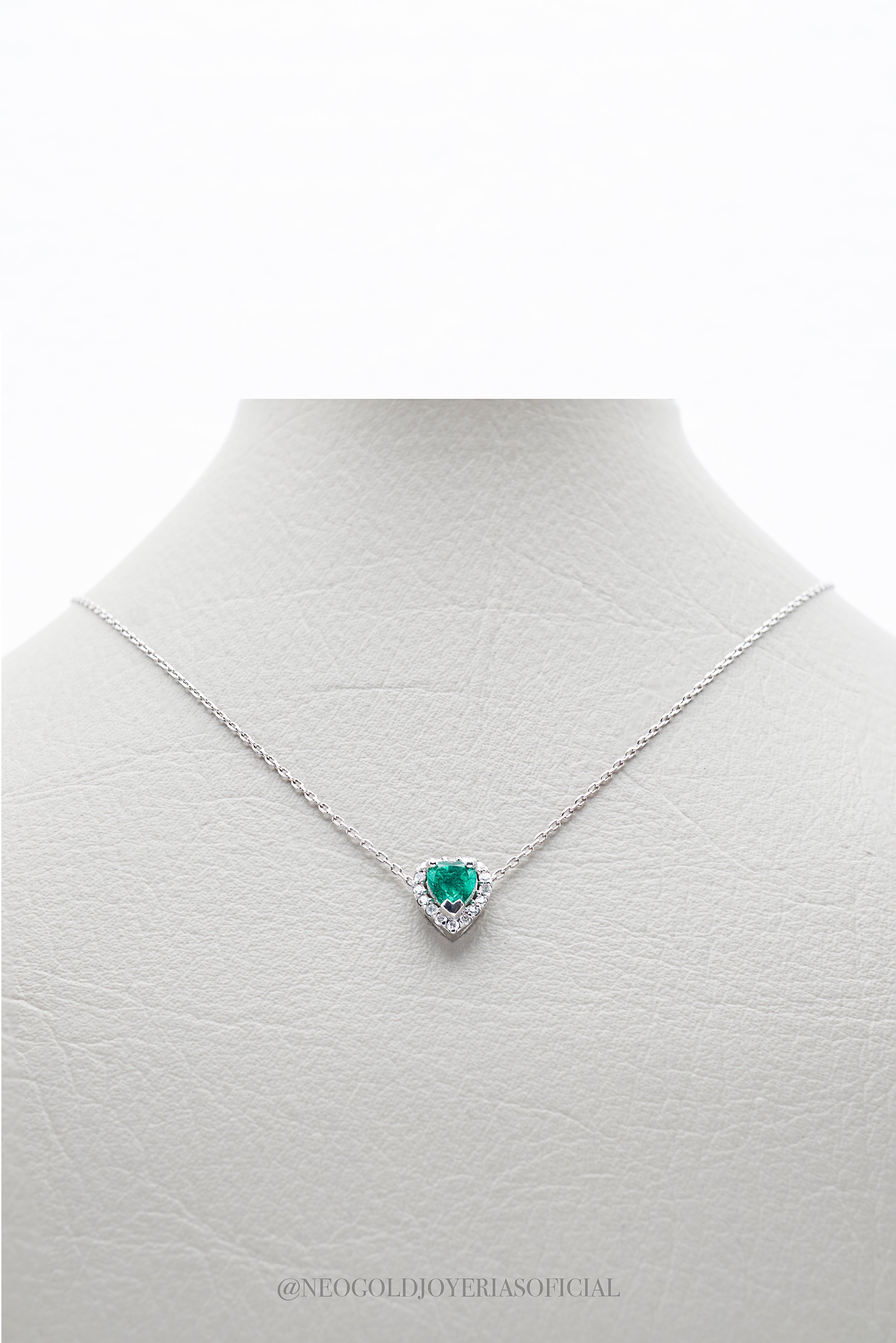 DIJE CORAZON OB/ ESMERALDA / DIAMANTE - REF 013670