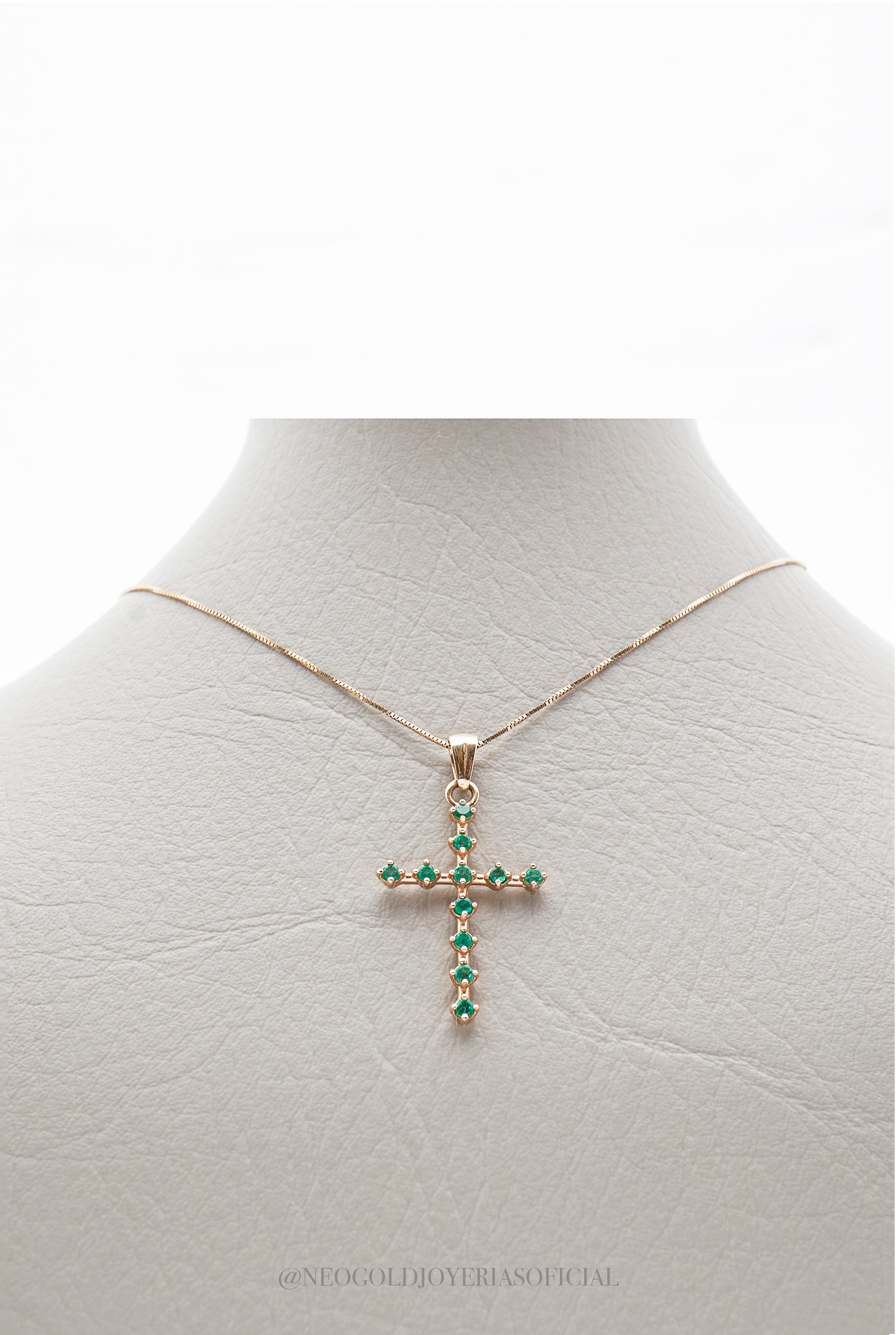 DIJE CRUZ OA / ESMERALDA - REF 013974