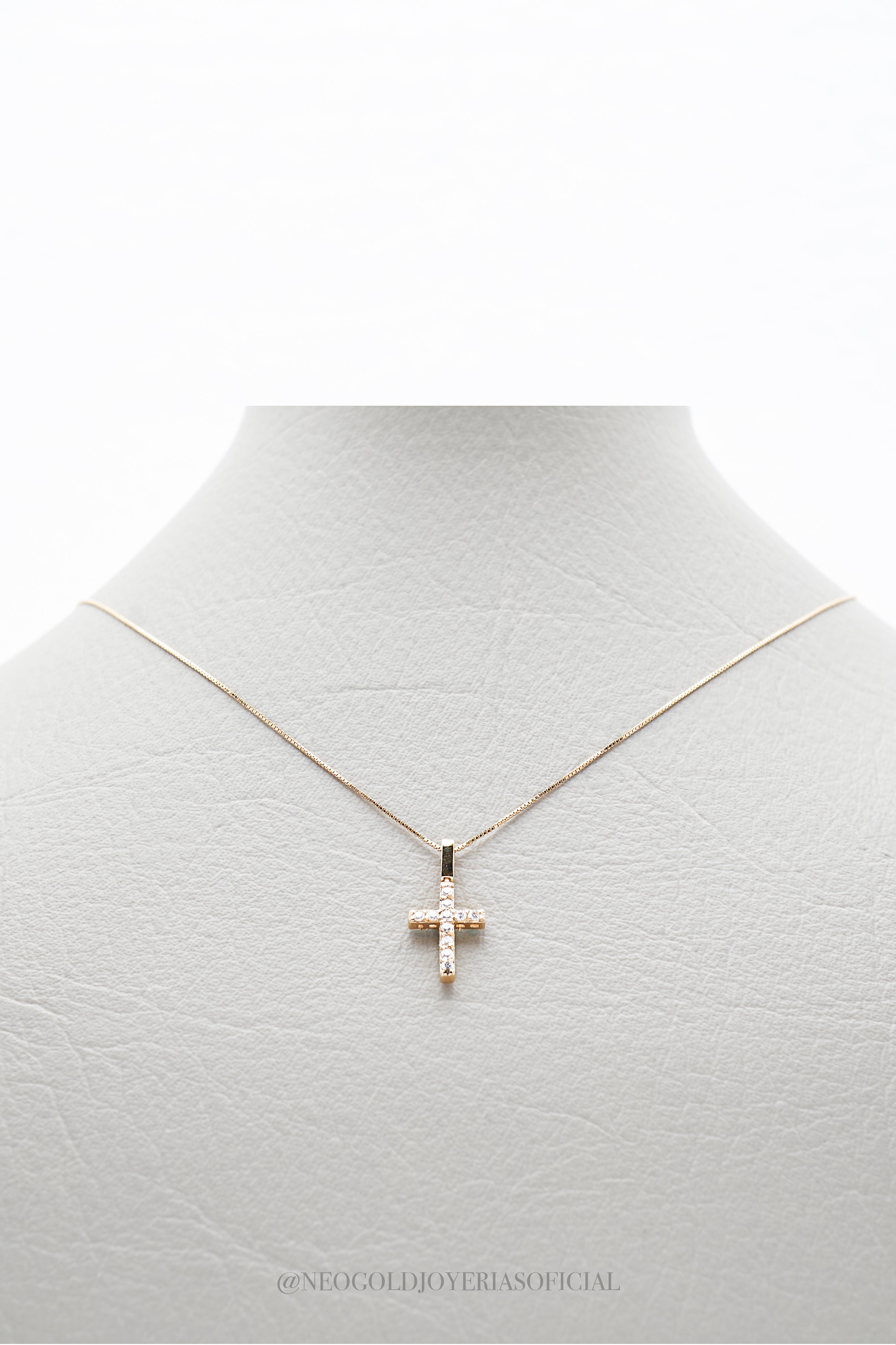 DIJE CRUZ DOBLE FAZ OA/ DIAMANTE/ ESMERALDA - REF 015052