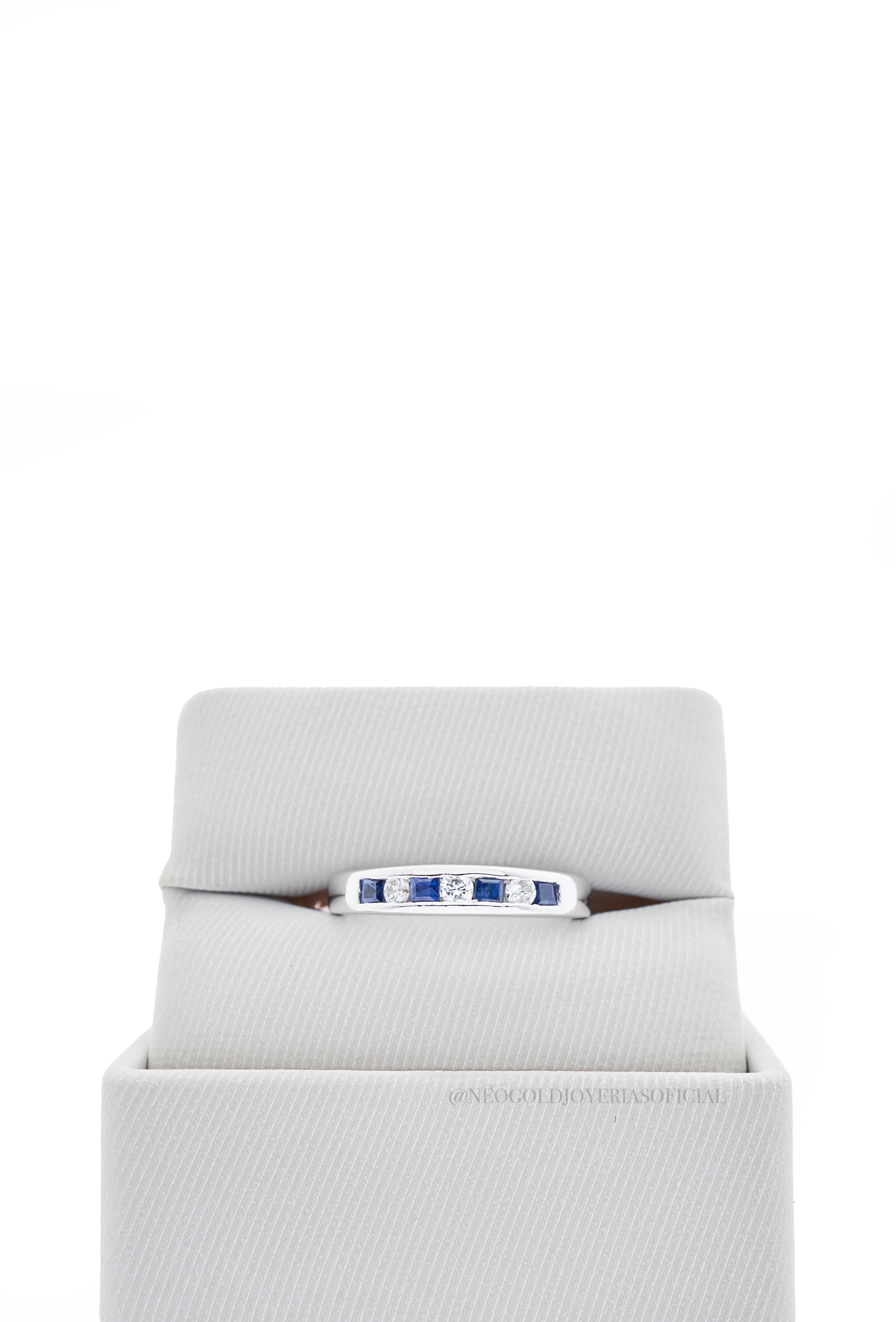 ANILLO OB/ ZAFIRO/ DIAMANTE - REF 000793