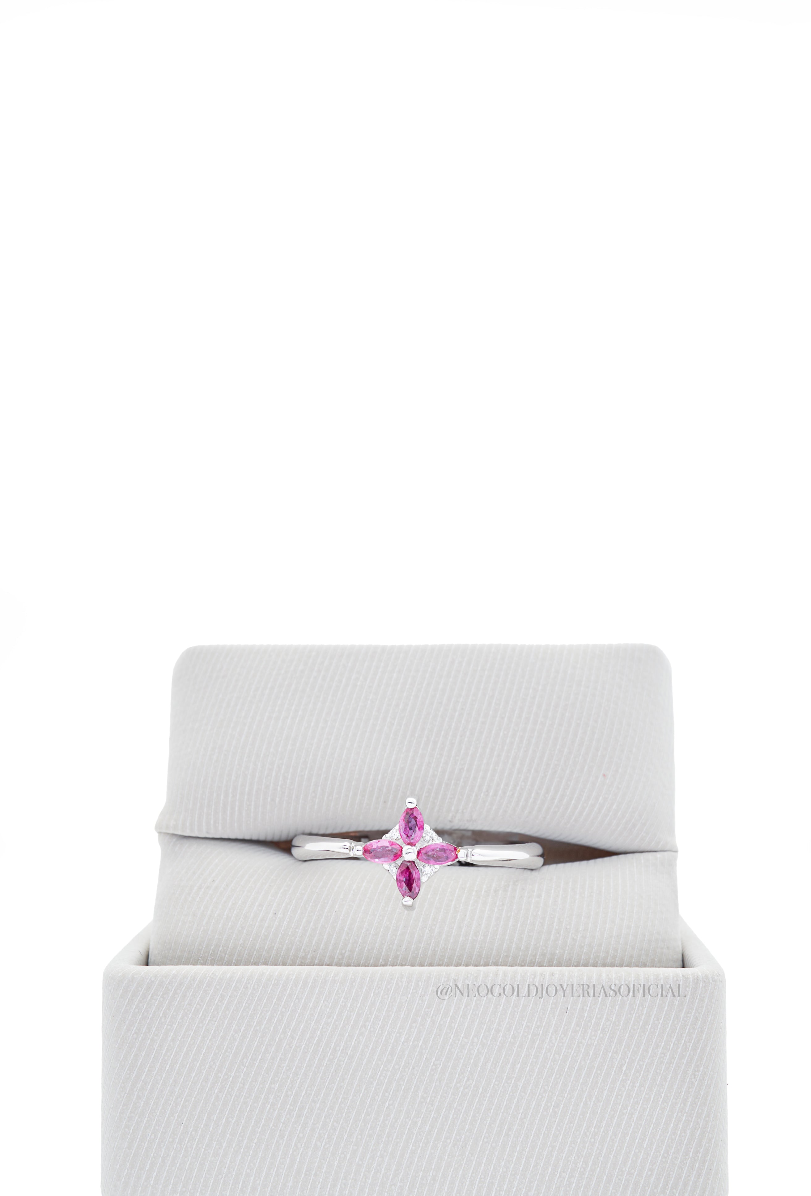 ANILLO OB/ RUBI/ DIAMANTES - REF 001923