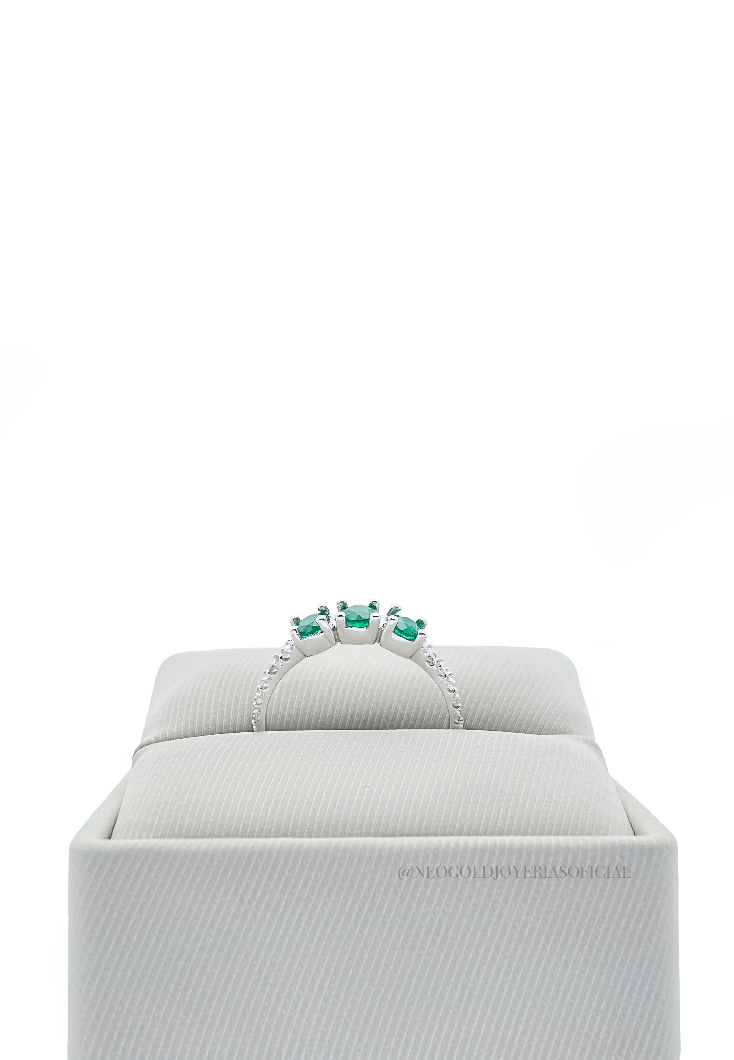 ANILLO OB/ ESMERALDAS/ DIAMANTES - REF 006907