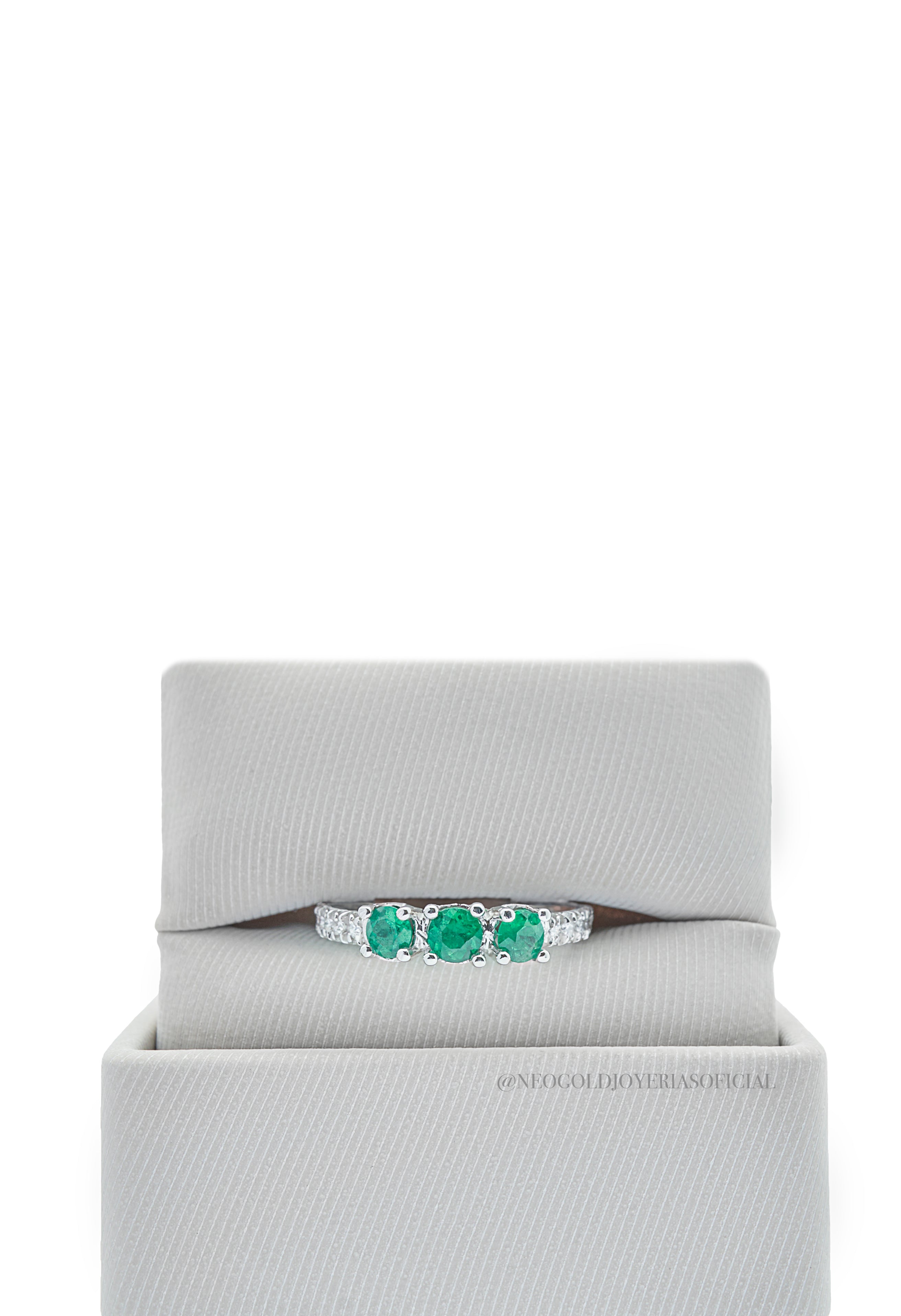 ANILLO OB/ ESMERALDAS/ DIAMANTES - REF 006907