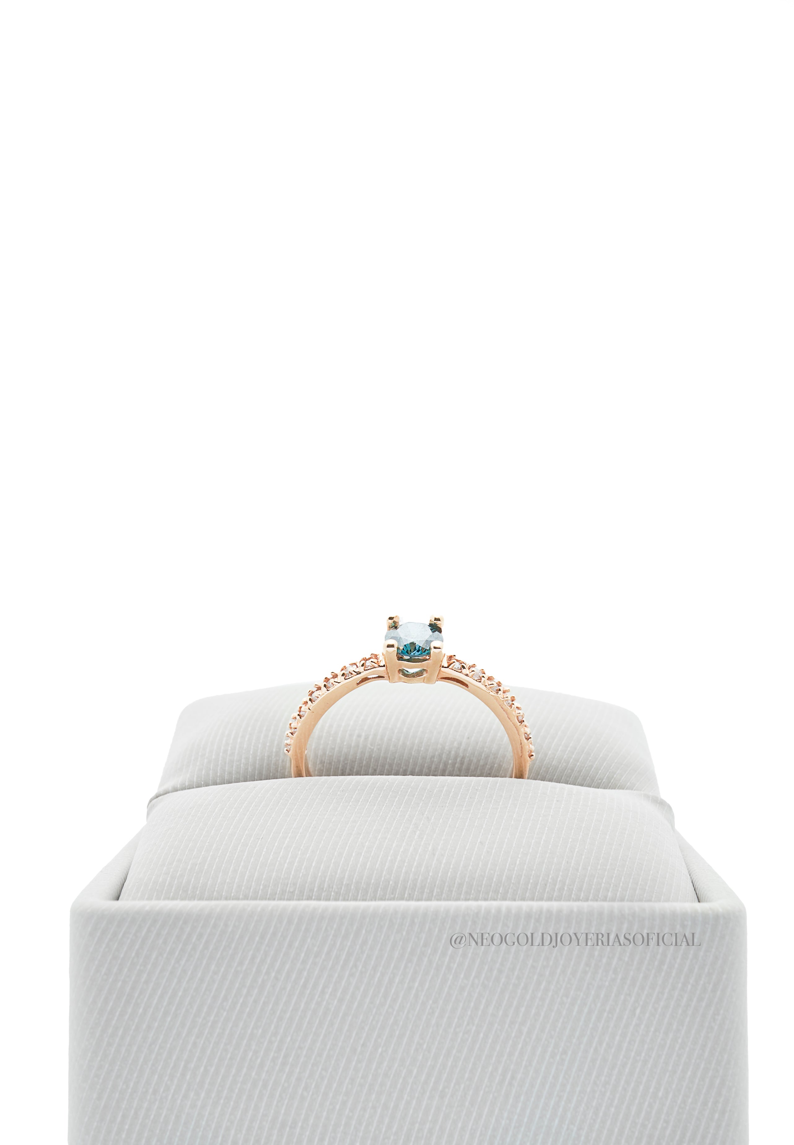 ANILLO OR / DIAMANTE AZUL - REF 006910