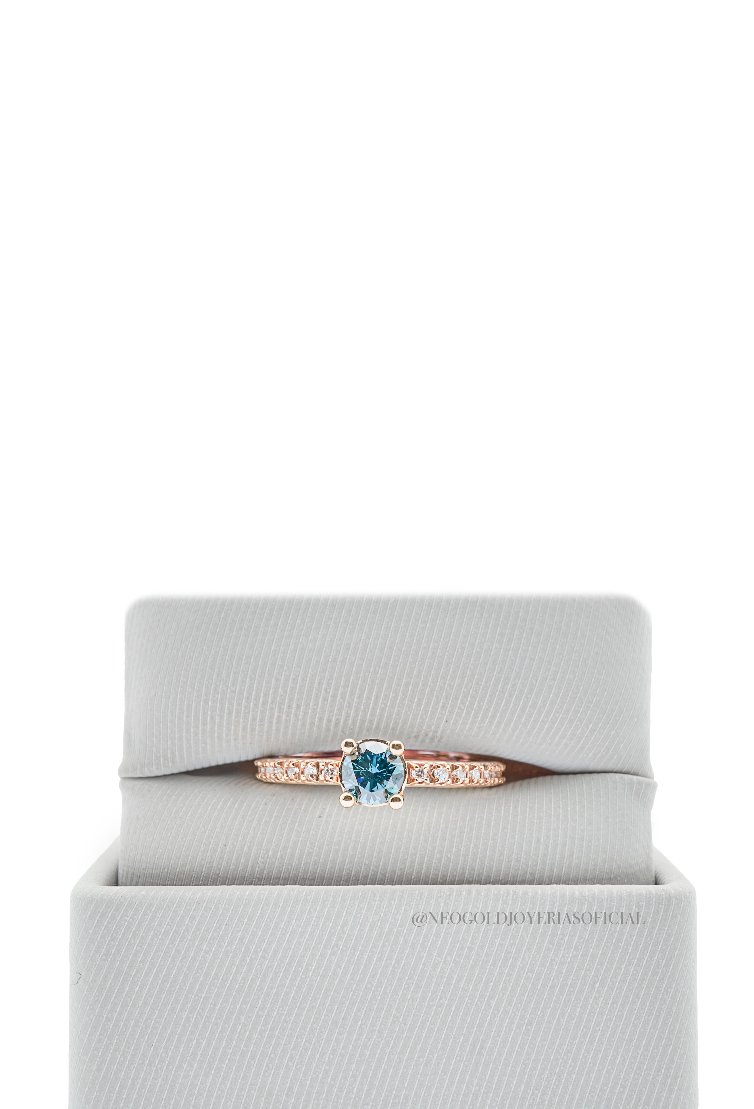 ANILLO OR / DIAMANTE AZUL - REF 006910
