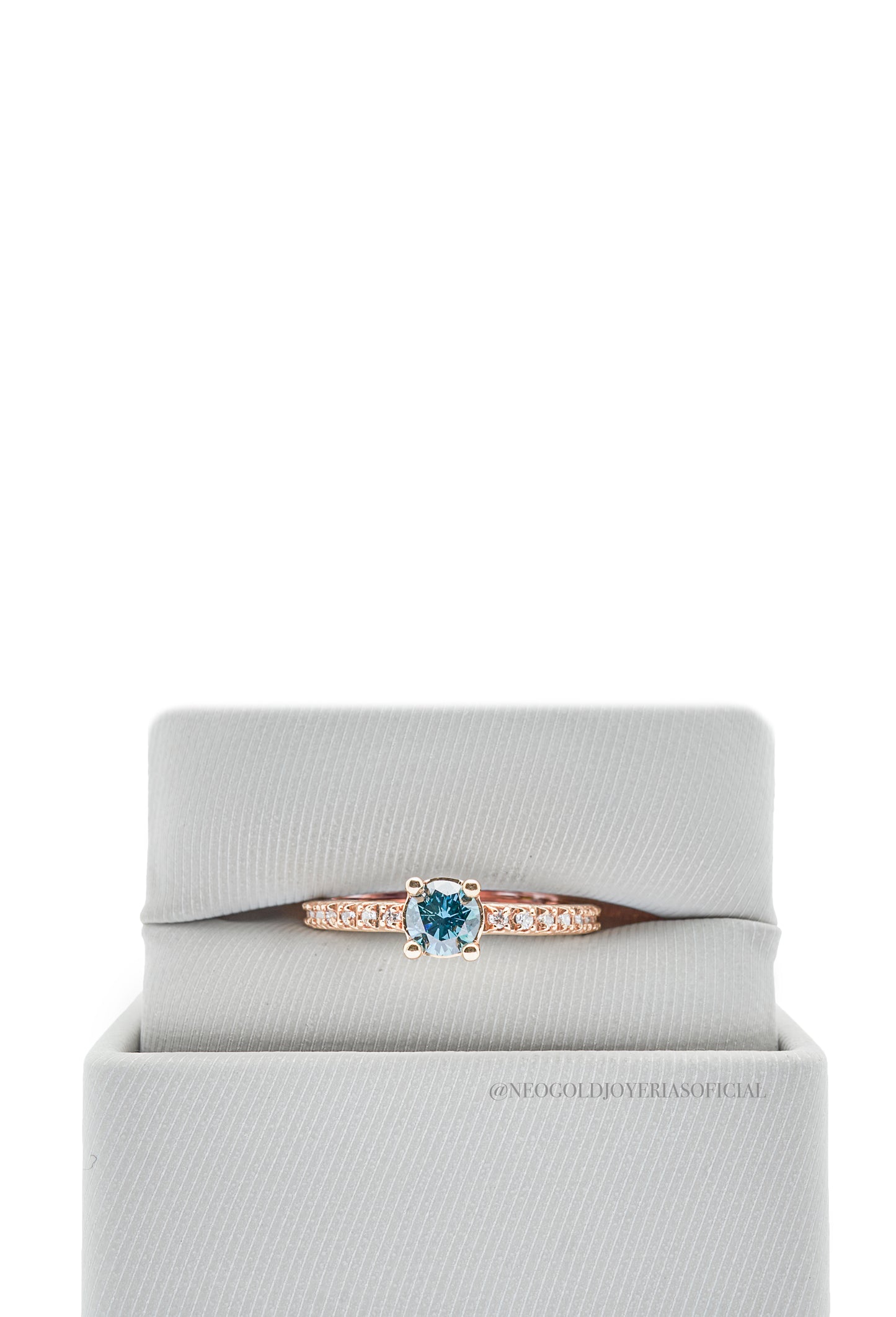 ANILLO OR / DIAMANTE AZUL - REF 006910