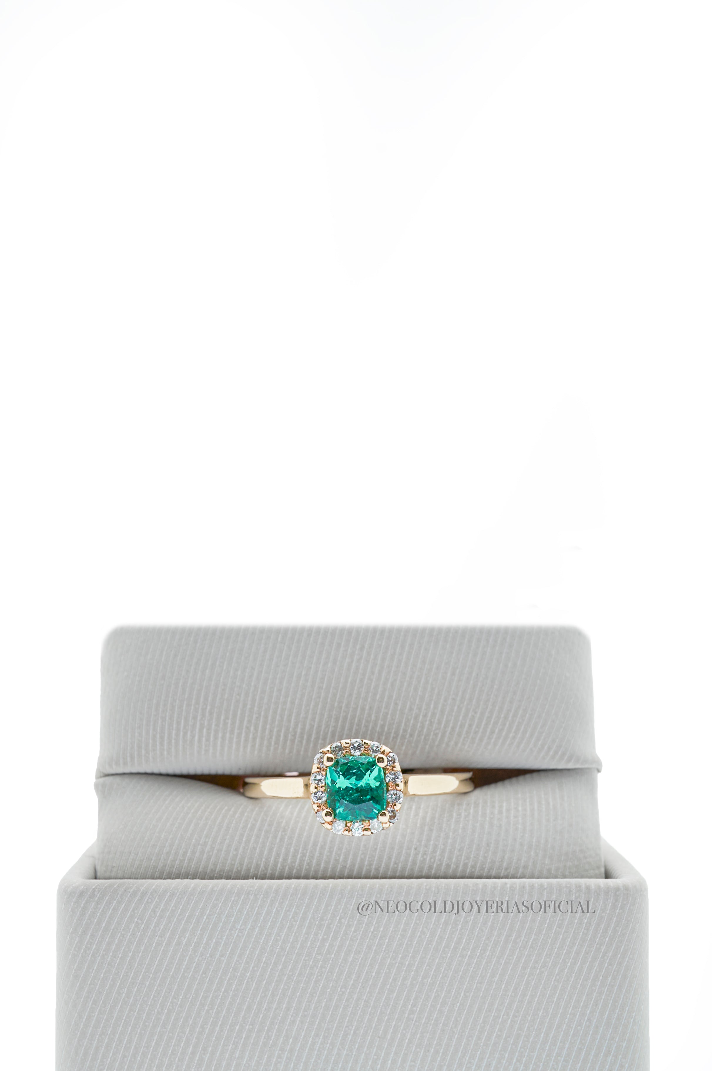 ANILLO OA / ESMERALDA/ DIAMANTES - REF 009464