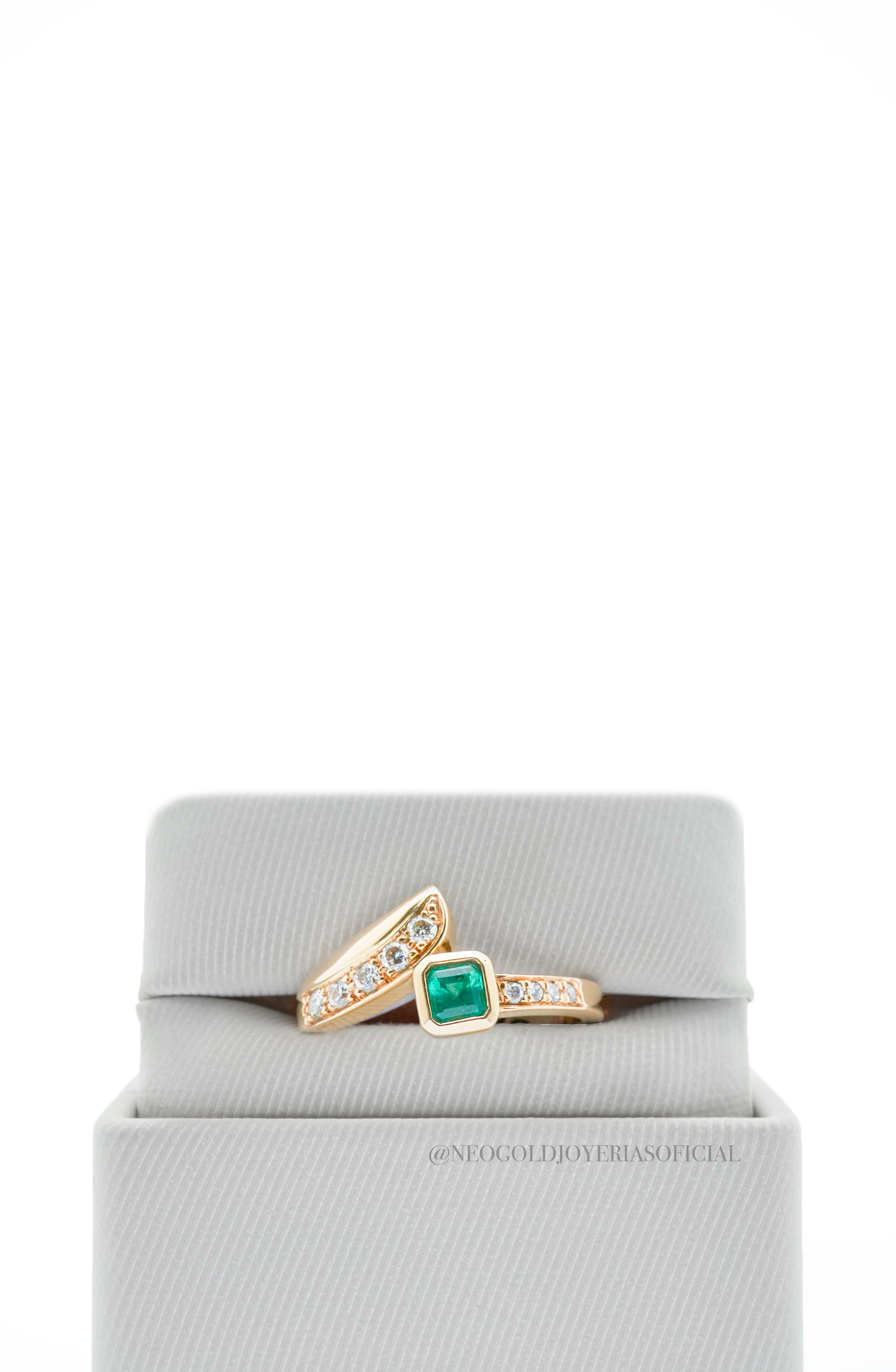 ANILLO OA/ ESMERALDA/ DIAMANTES - REF 009495