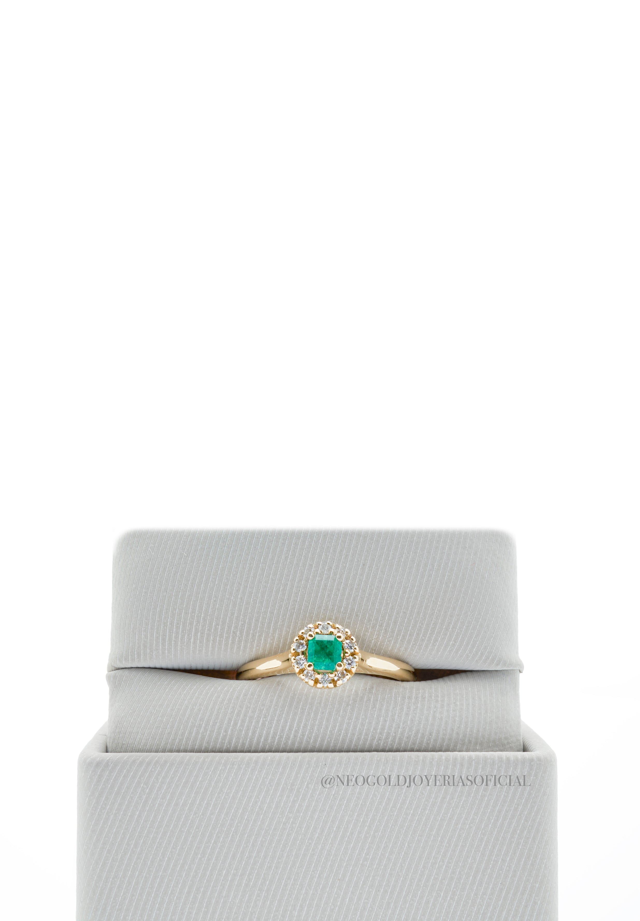 ANILLO OA/ ESMERALDA/ DIAMANTES - REF 009512
