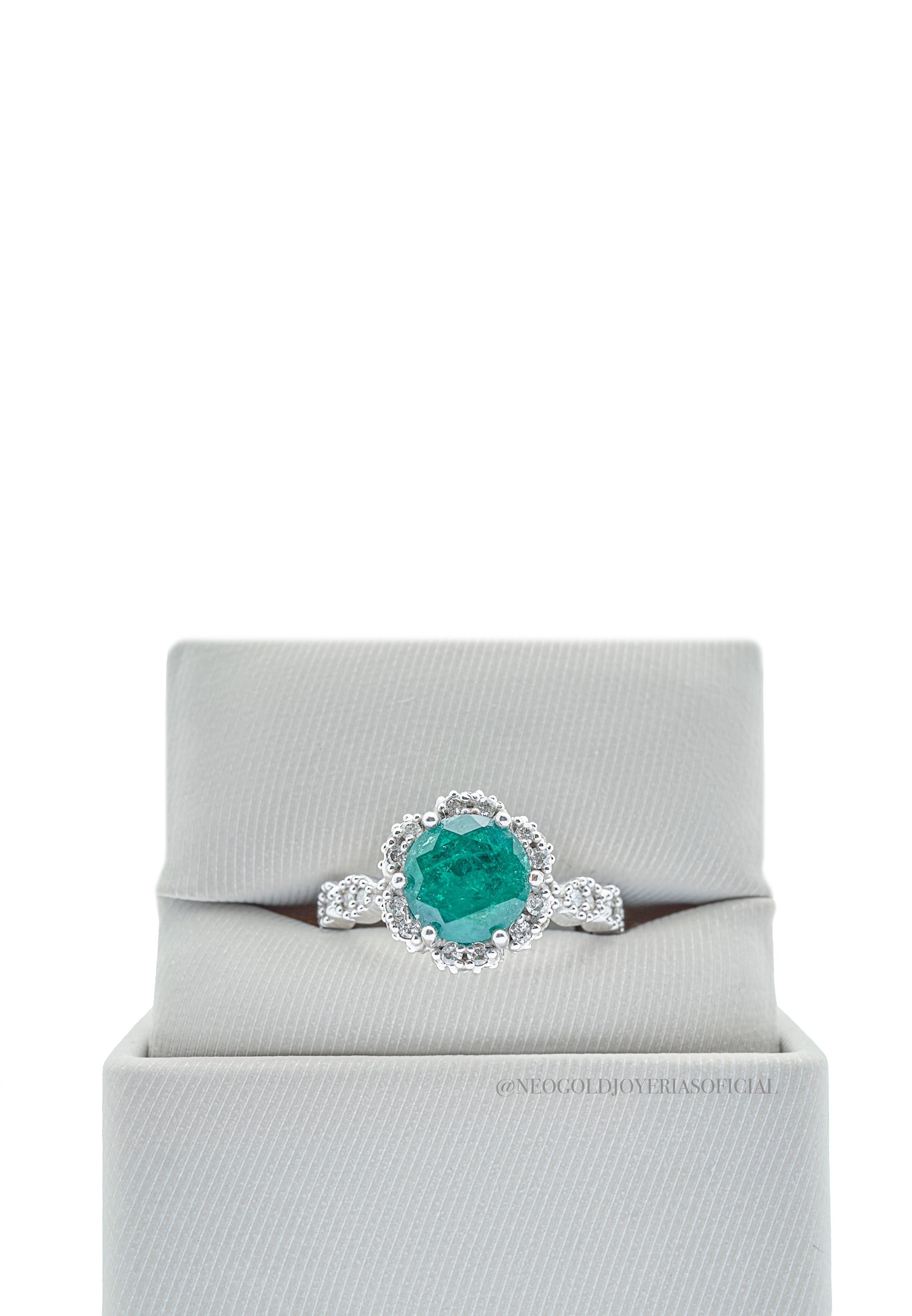 ANILLO OB/ESMERALDA/DIAMANTES - REF 009559