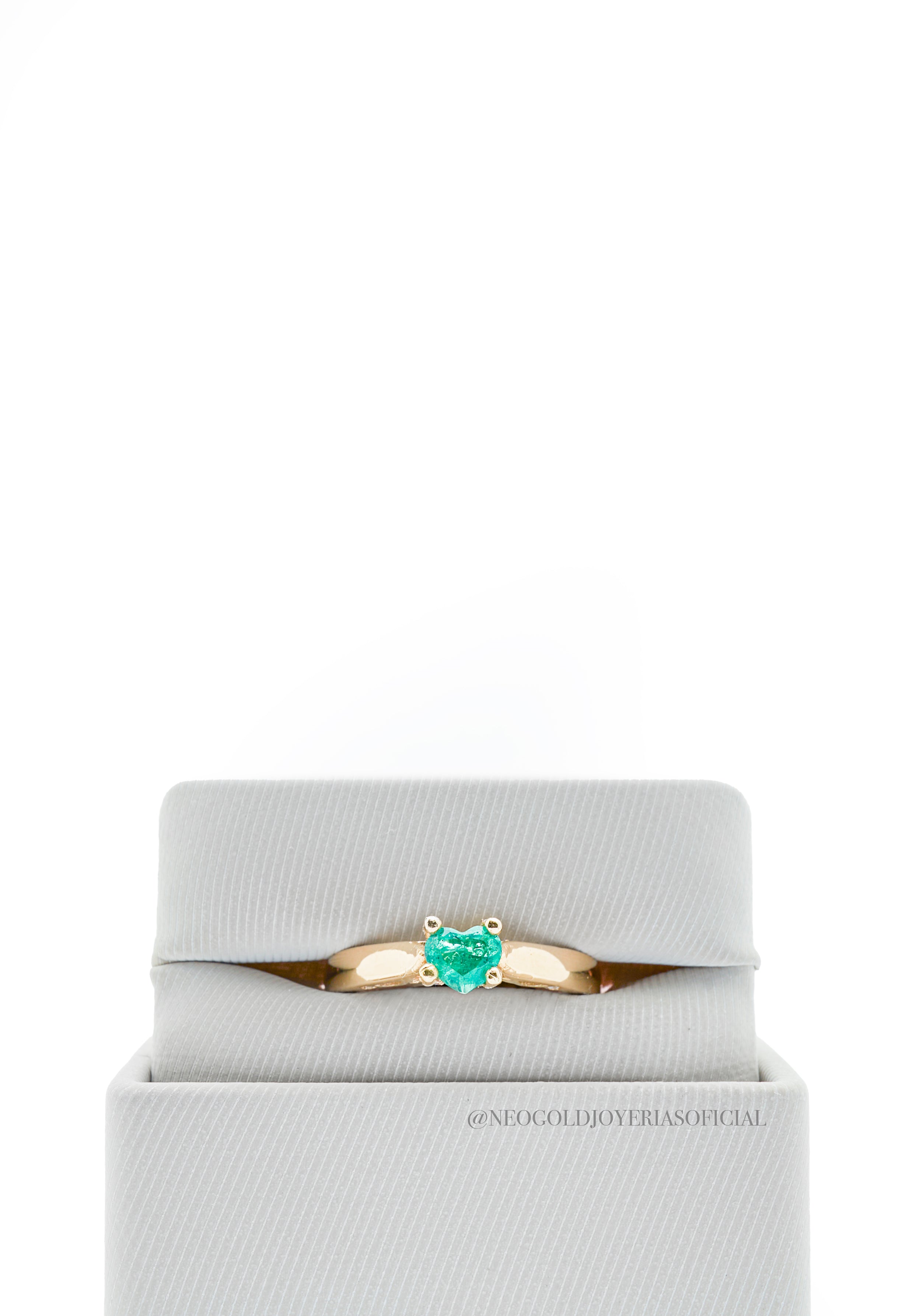 ANILLO OA/ CORAZON ESMERALDA/ DIAMANTES - REF 010907