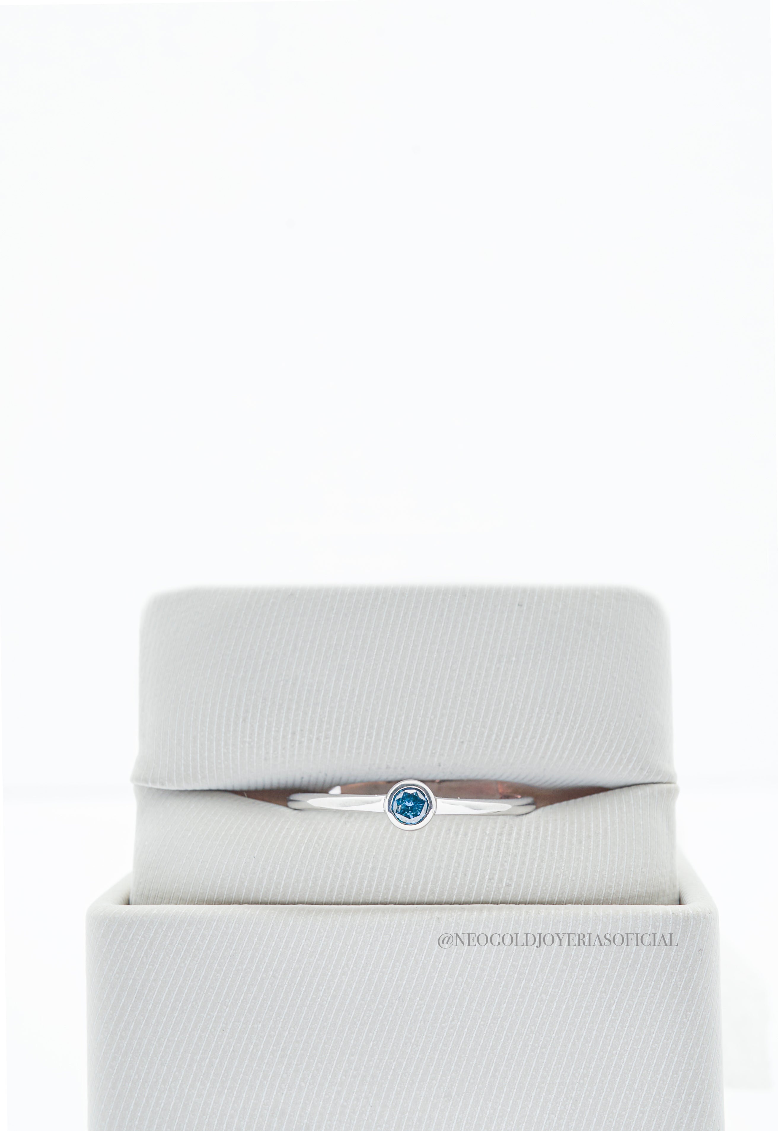 ANILLO OB / DIAMANTE AZUL - REF 011568