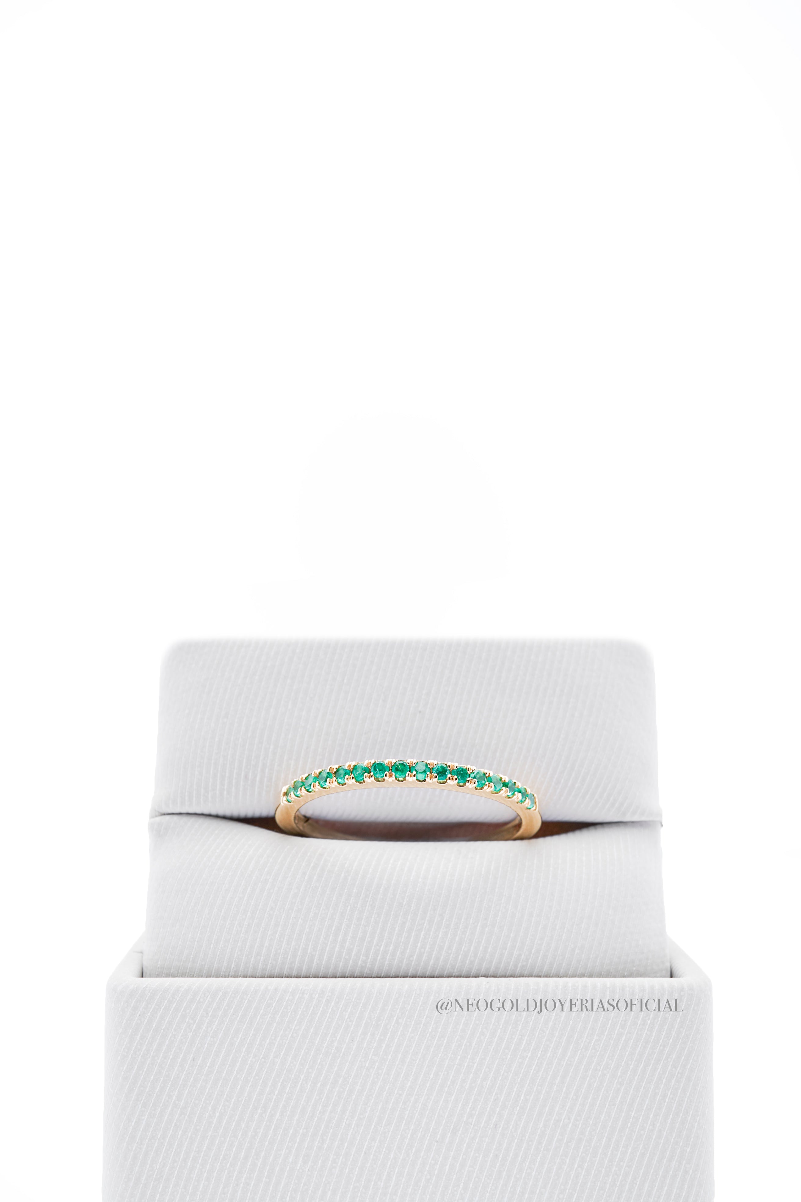 ANILLO BANDA OA / ESMERALDA - REF 012282