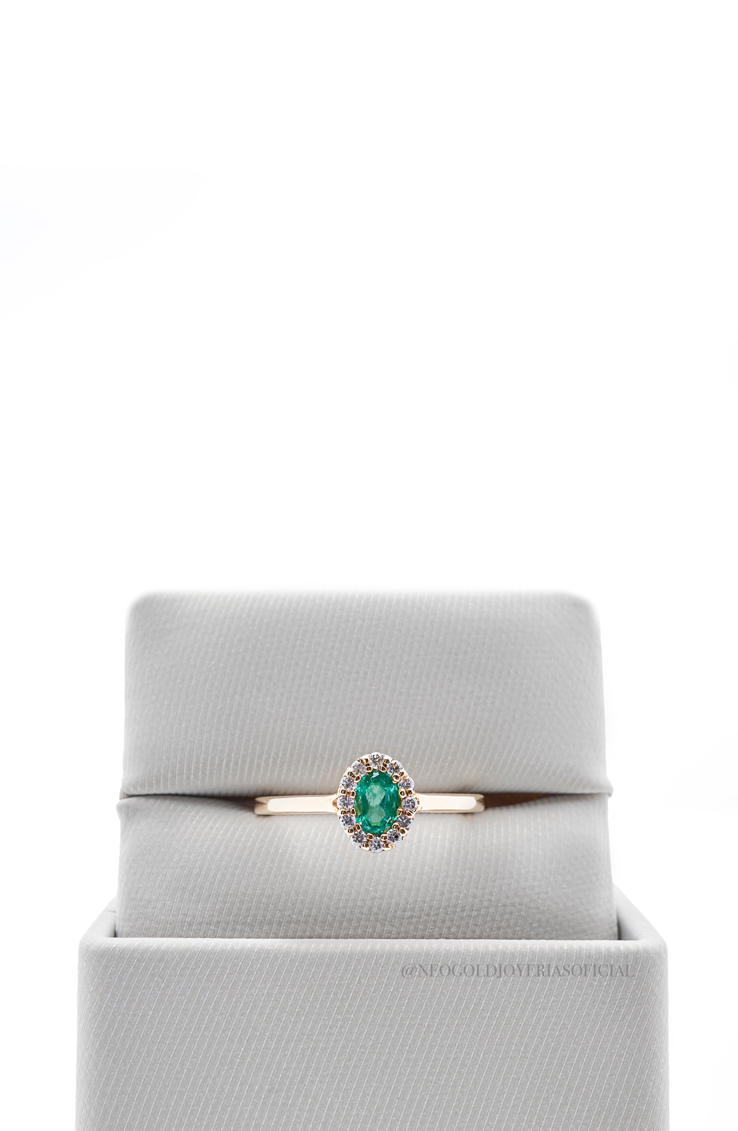 ANILLO OA/ ESMERALDA/ DIAMANTES - REF 012443