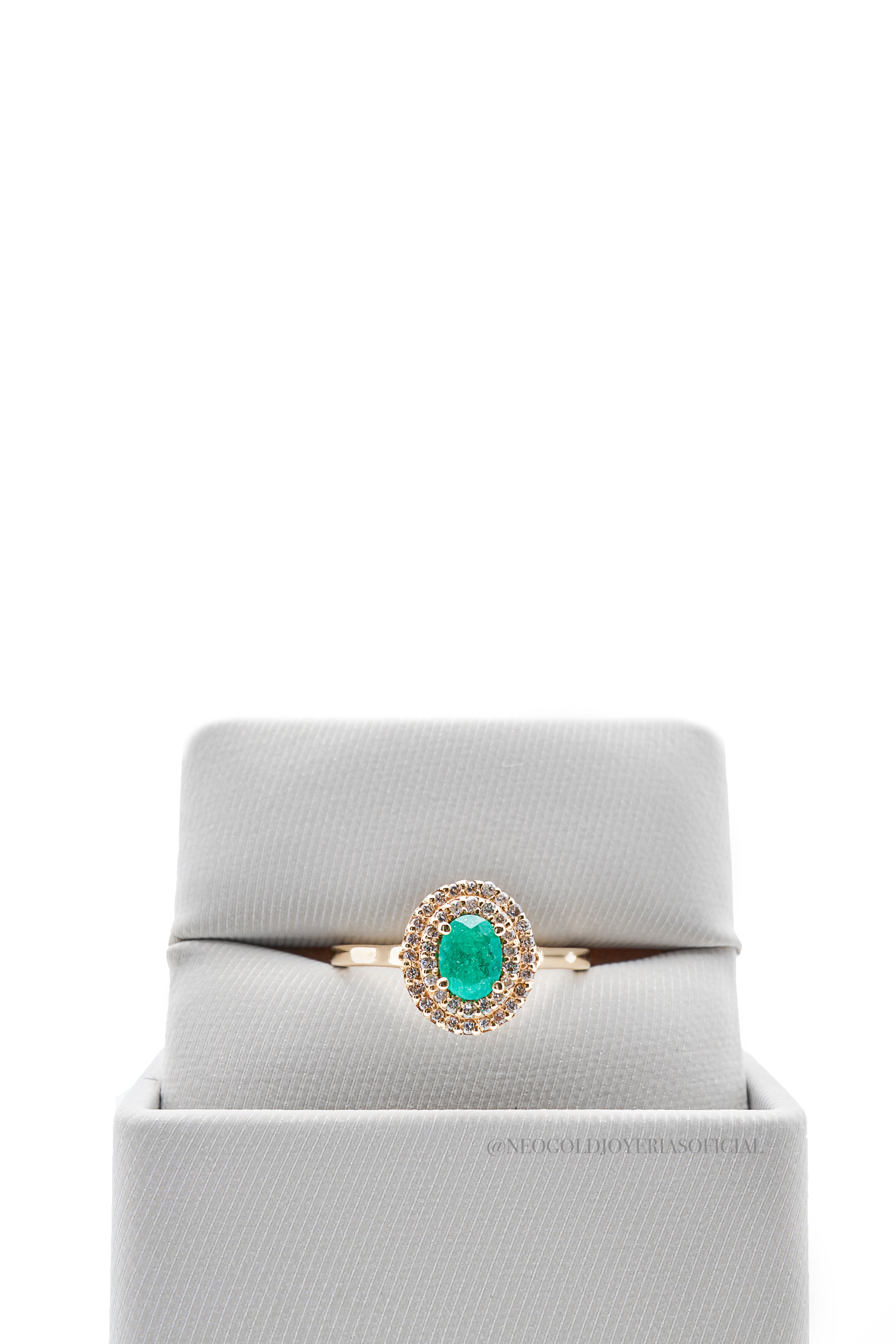 ANILLO OA/ ESMERALDA/ DIAMANTES - REF 012444