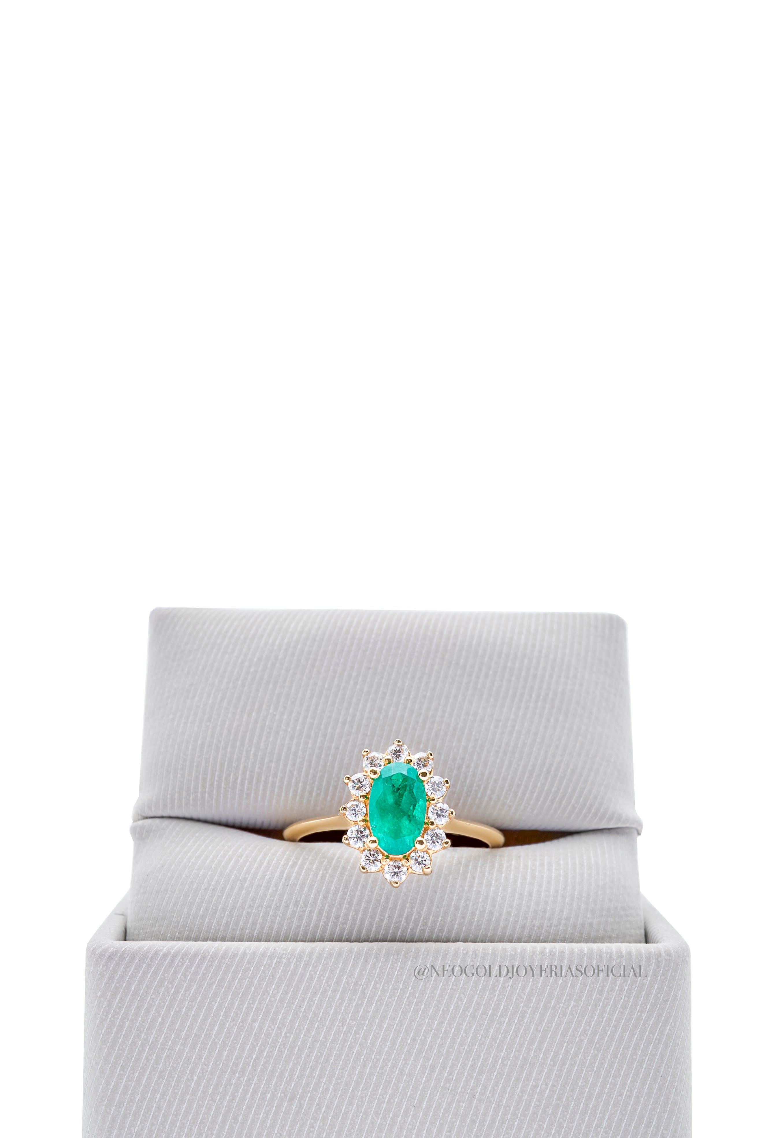 ANILLO OA/ ESMERALDA/ DIAMANTES - REF 012466
