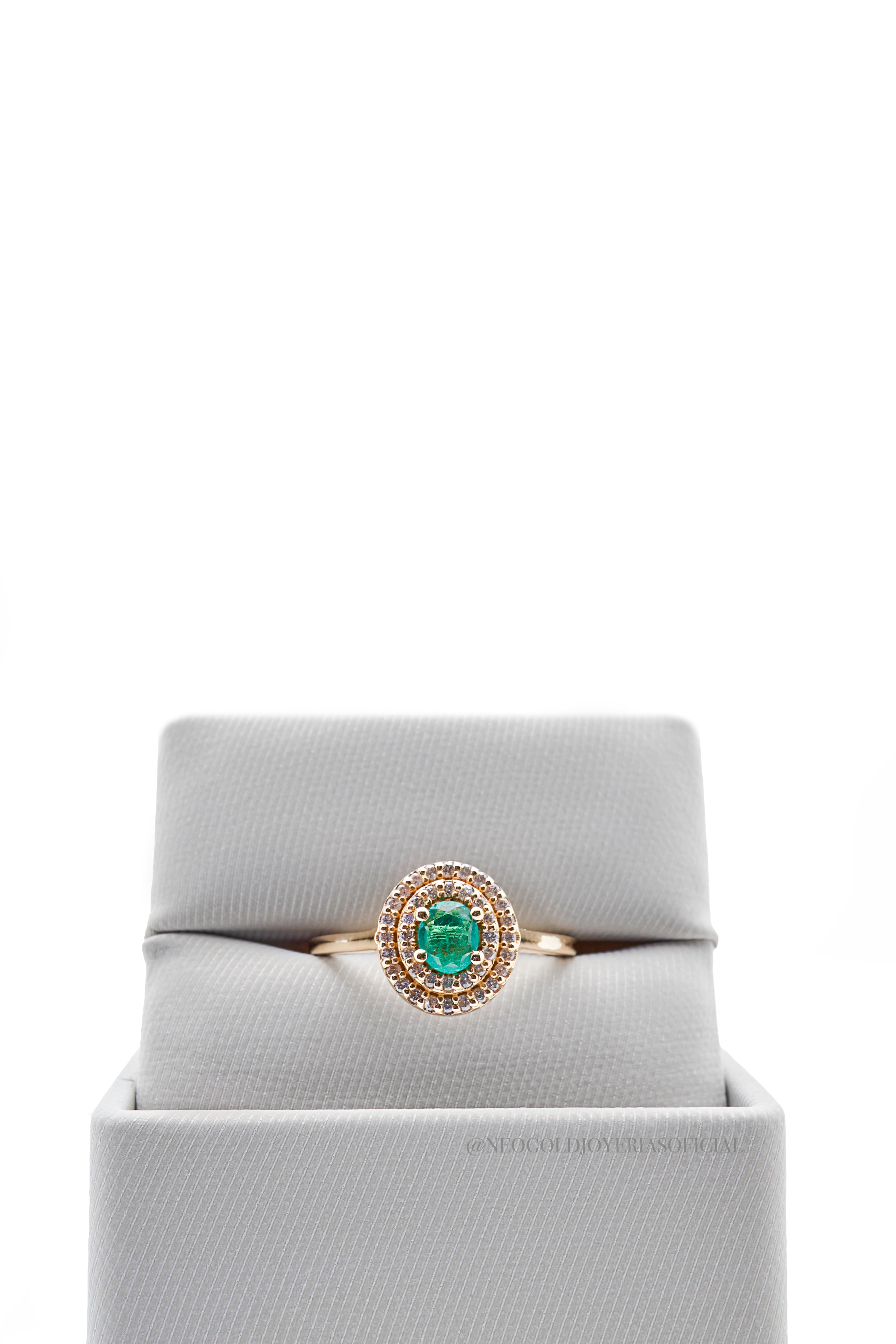 ANILLO OA/ ESMERALDA/ DIAMANTES - REF 012477