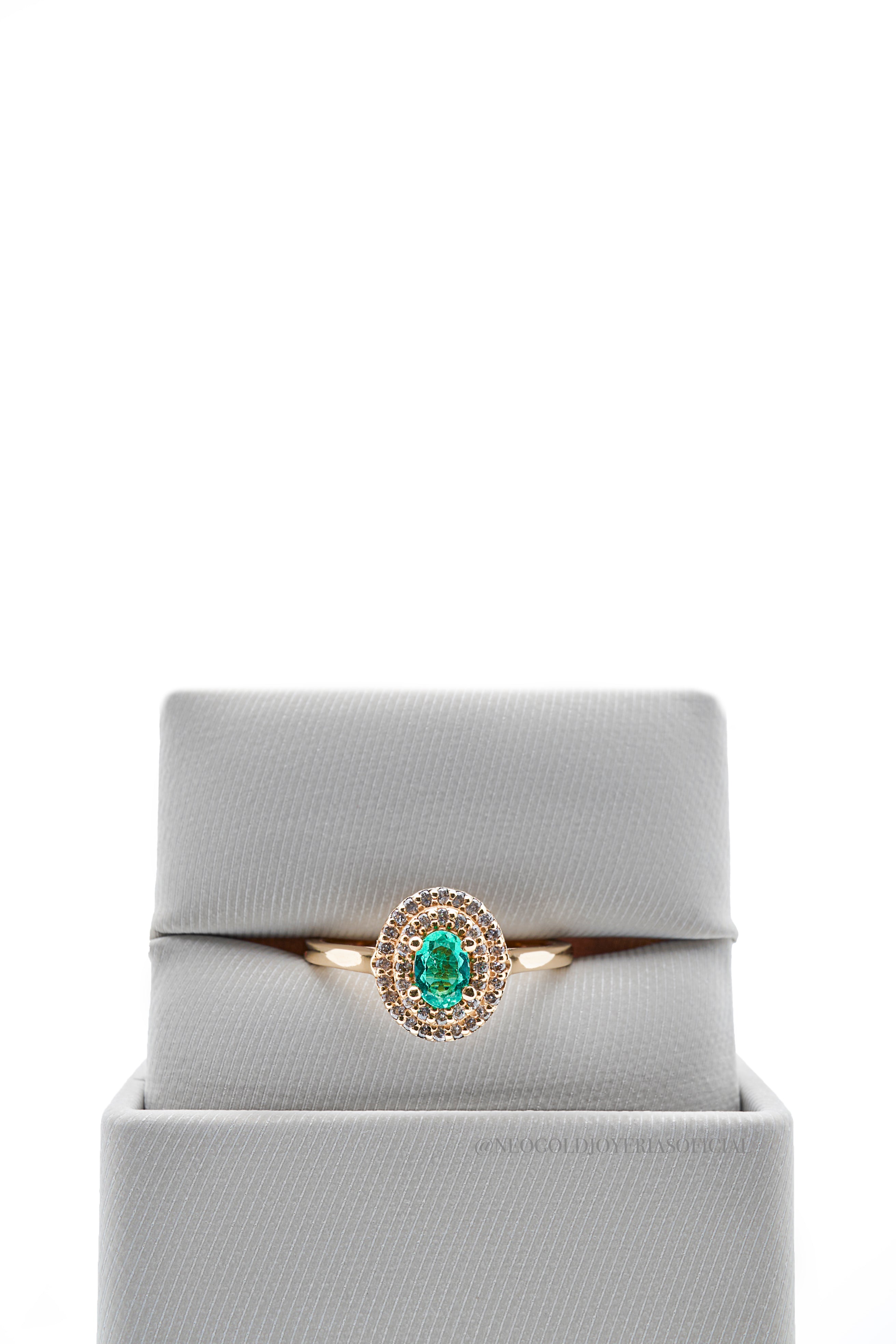 ANILLO OA/ ESMERALDA/ DIAMANTES - REF 012480