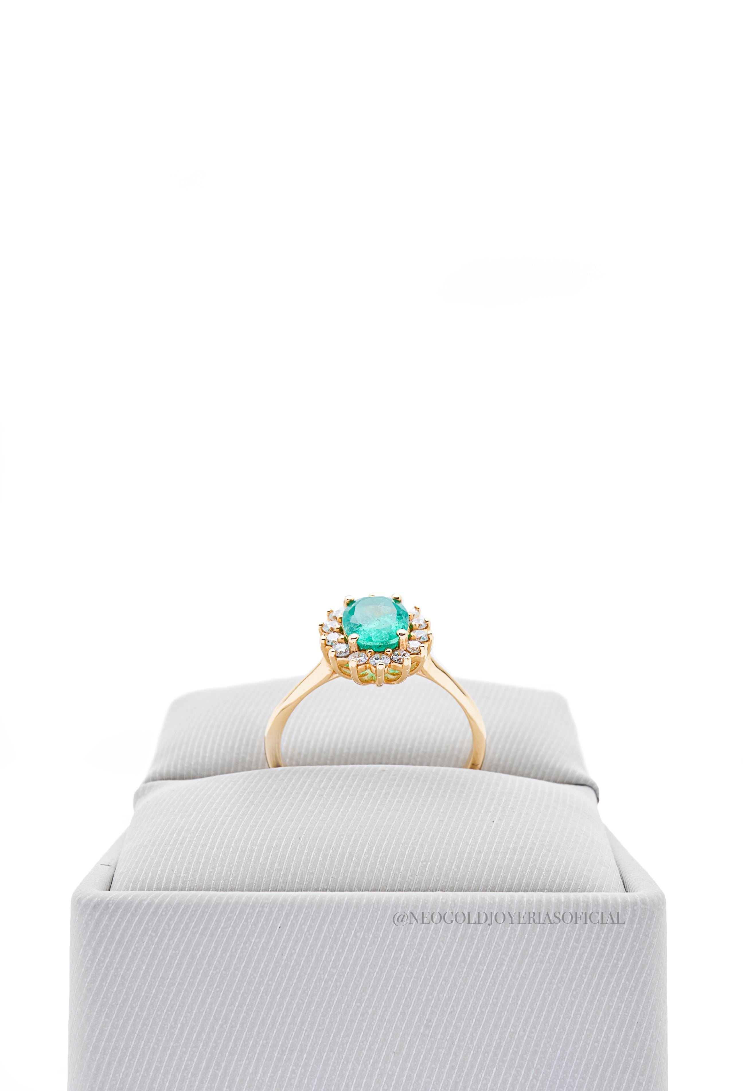 ANILLO OA ESMERALDA/ DIAMANTE - REF 012484