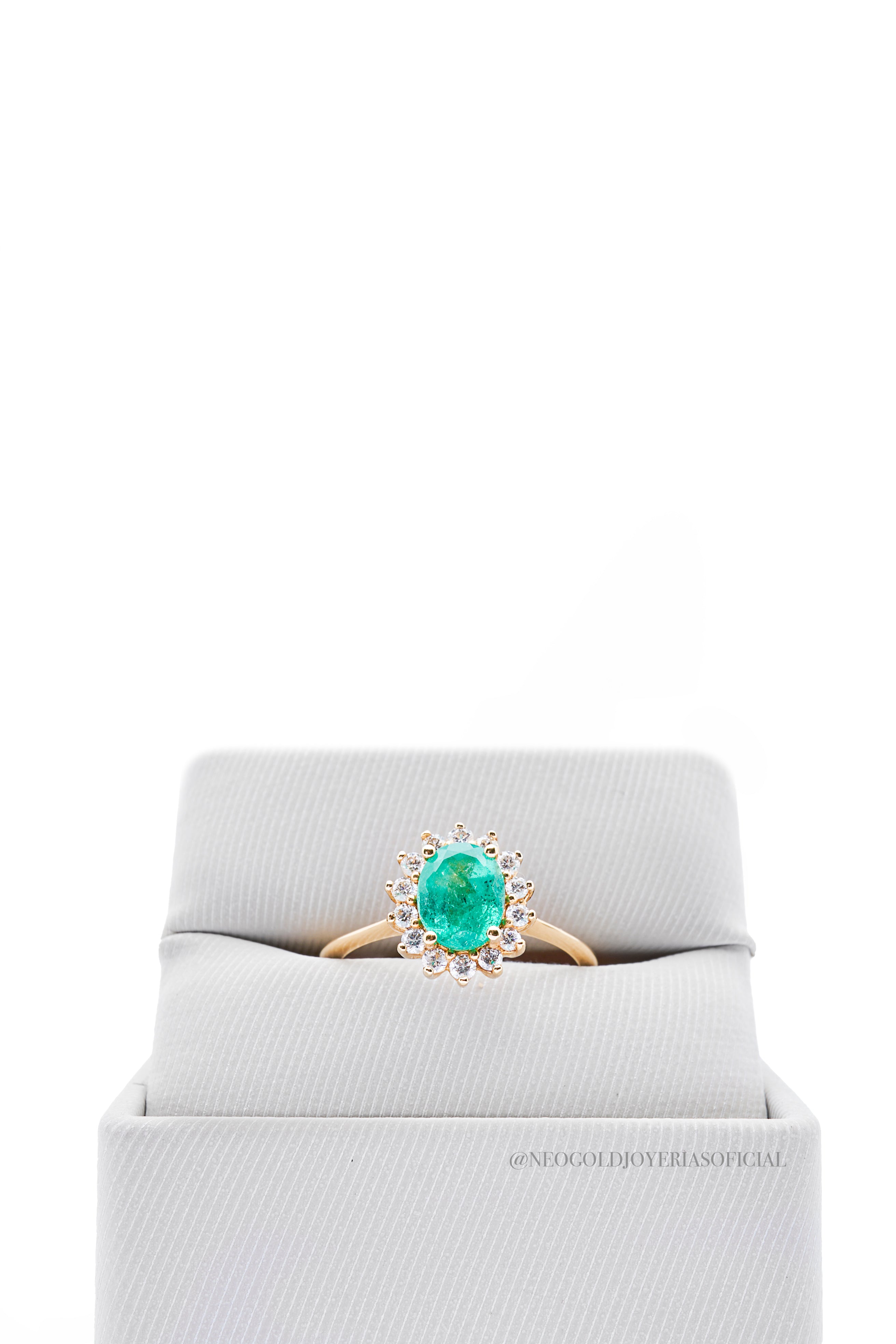 ANILLO OA ESMERALDA/ DIAMANTE - REF 012484