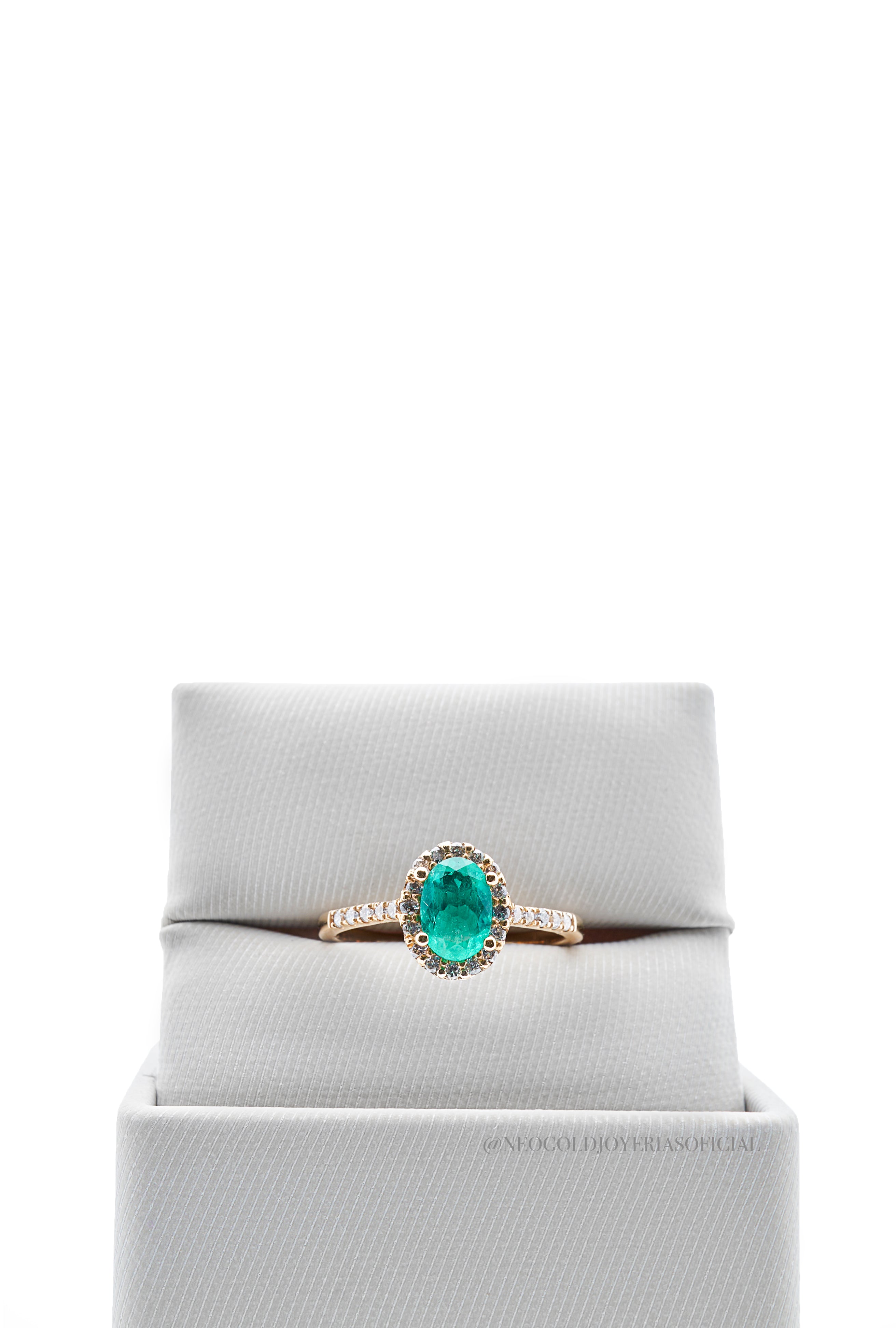 ANILLO OA/ ESMERALDA/ DIAMANTES - REF 012485