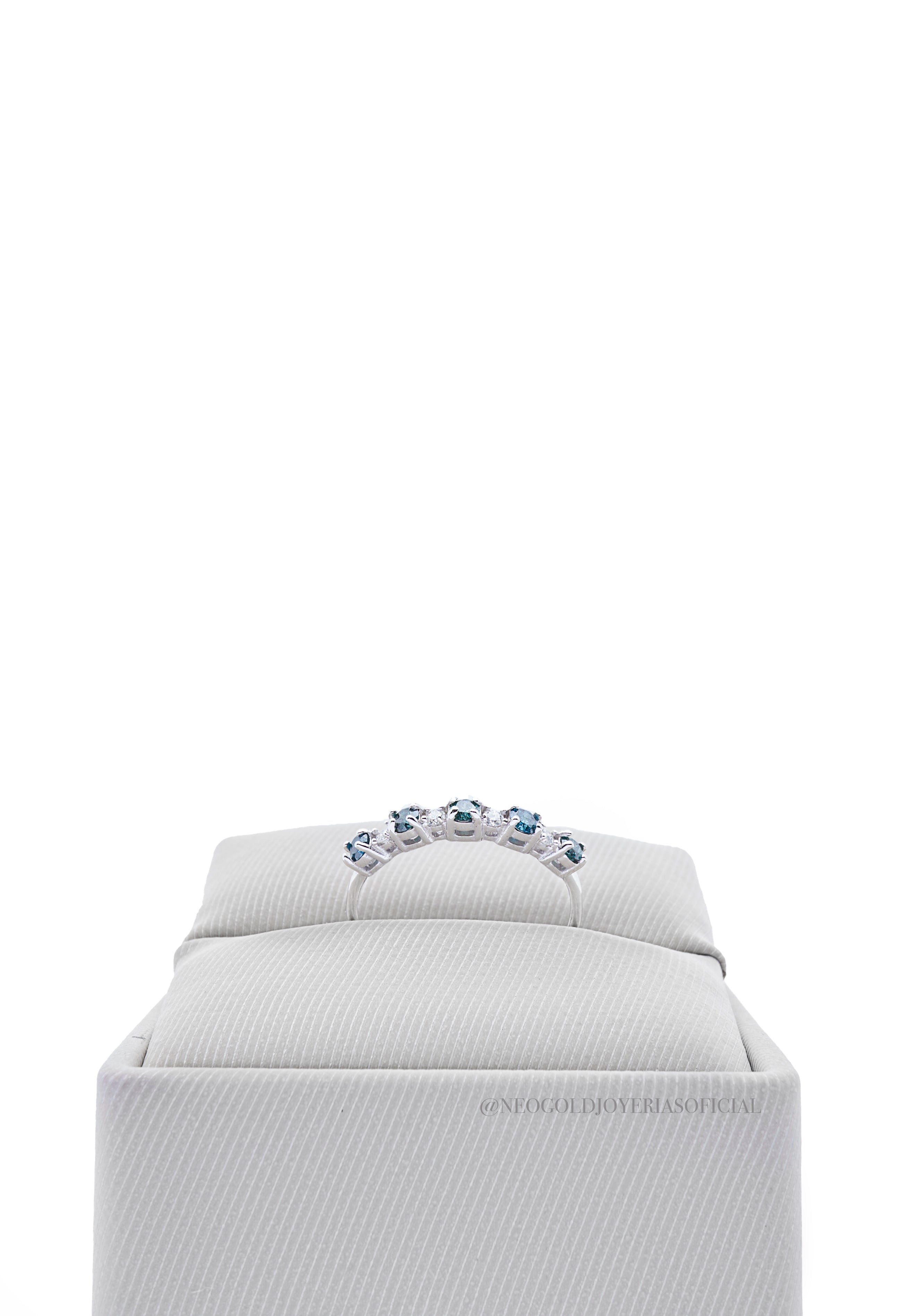 ANILLO OB / DIAMANTES AZULES - REF 012504