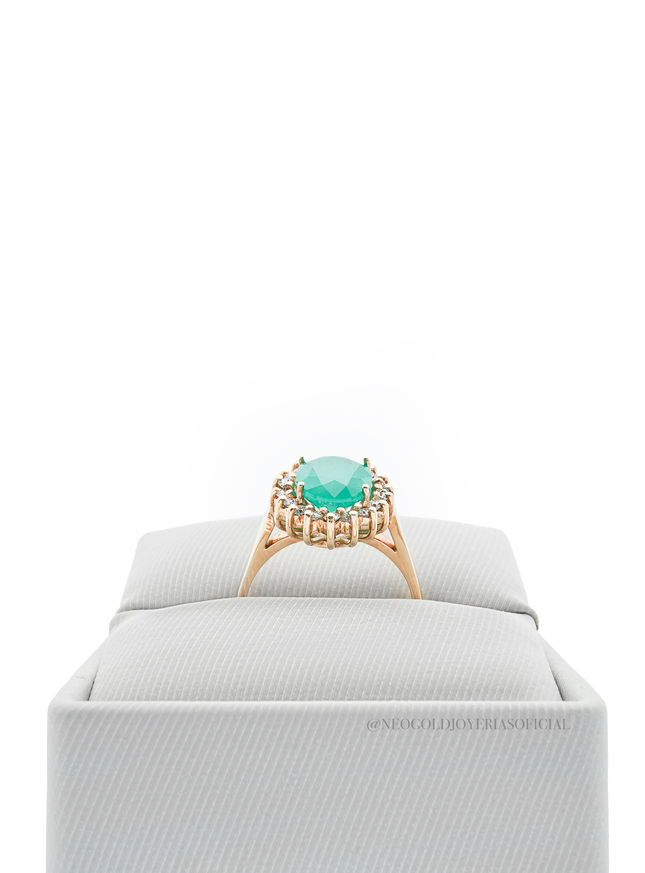 ANILLO OA/ ESMERALDA/ DIAMANTES - REF 013109