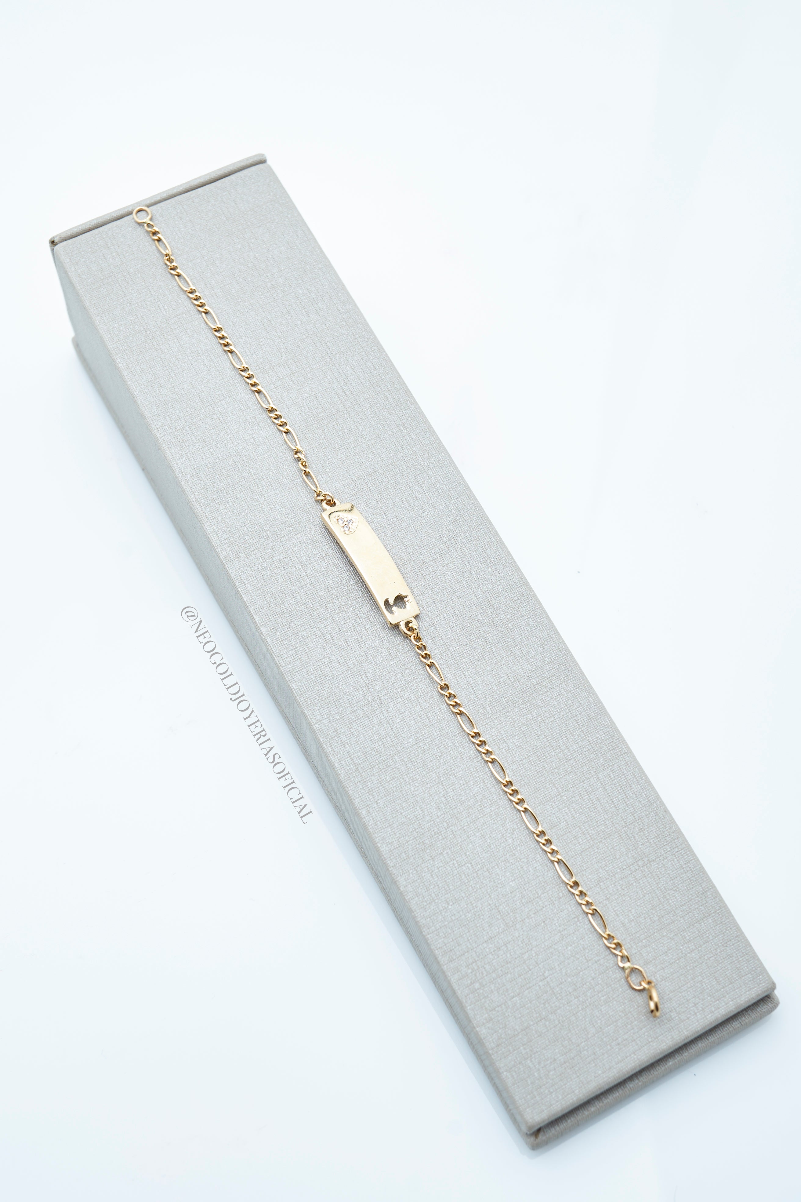 PULSERA BEBE OA 18K CON PLACA PARA MARCAR REF 008350