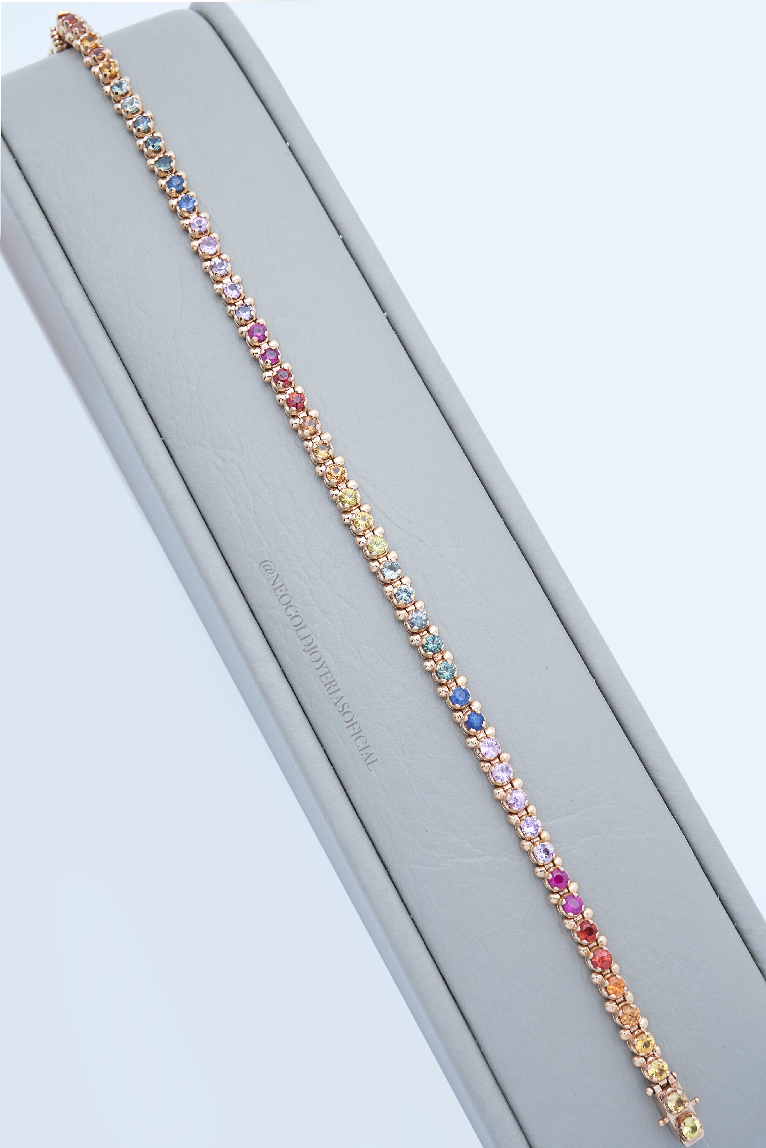 PULSERA TENNIS OR 18K, ZAFIROS DE COLORES NATURALES REF 012133