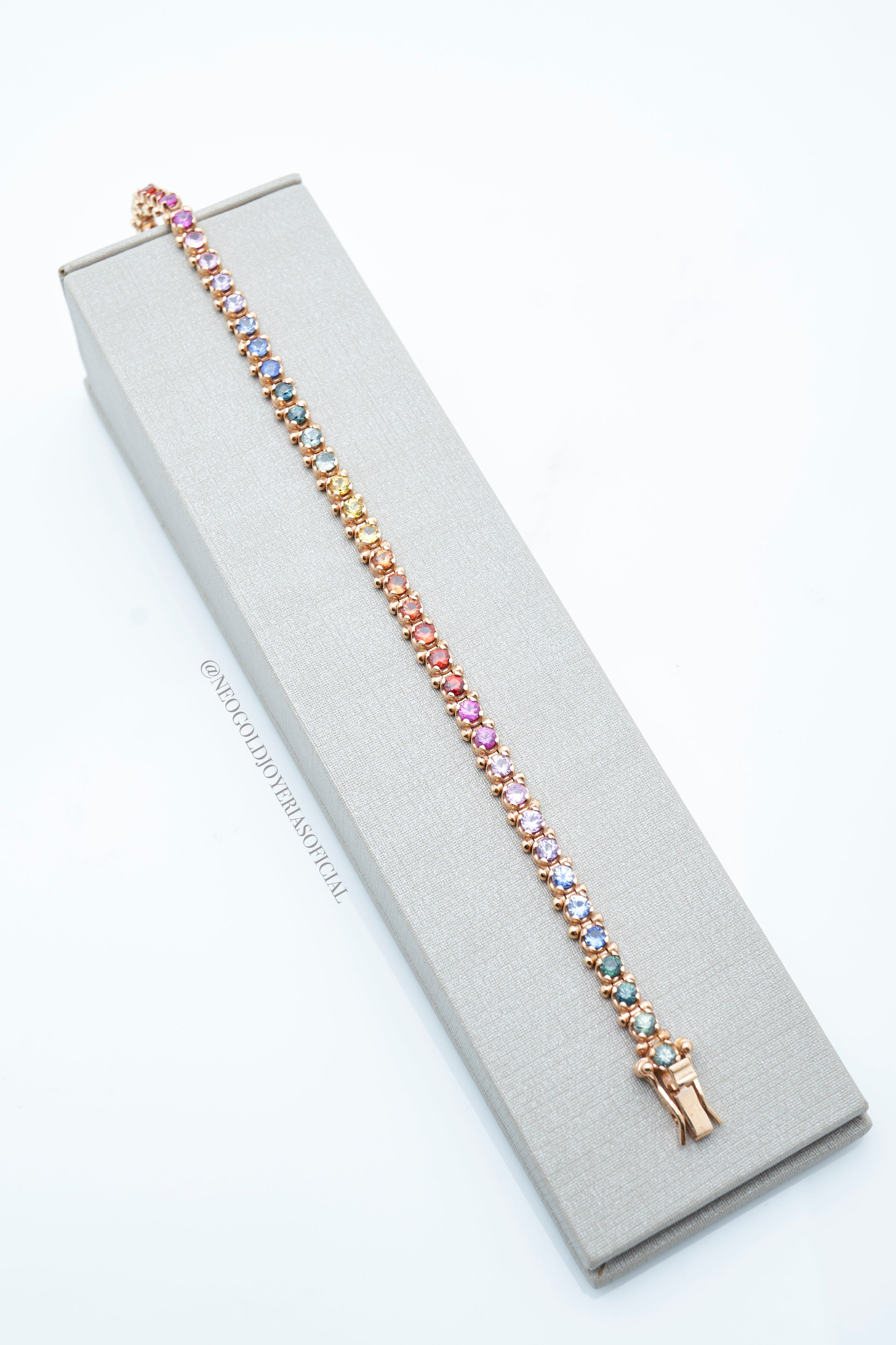PULSERAS TENNIS OR 18K ZAFIROS DE COLORES NATURALES REF 012195