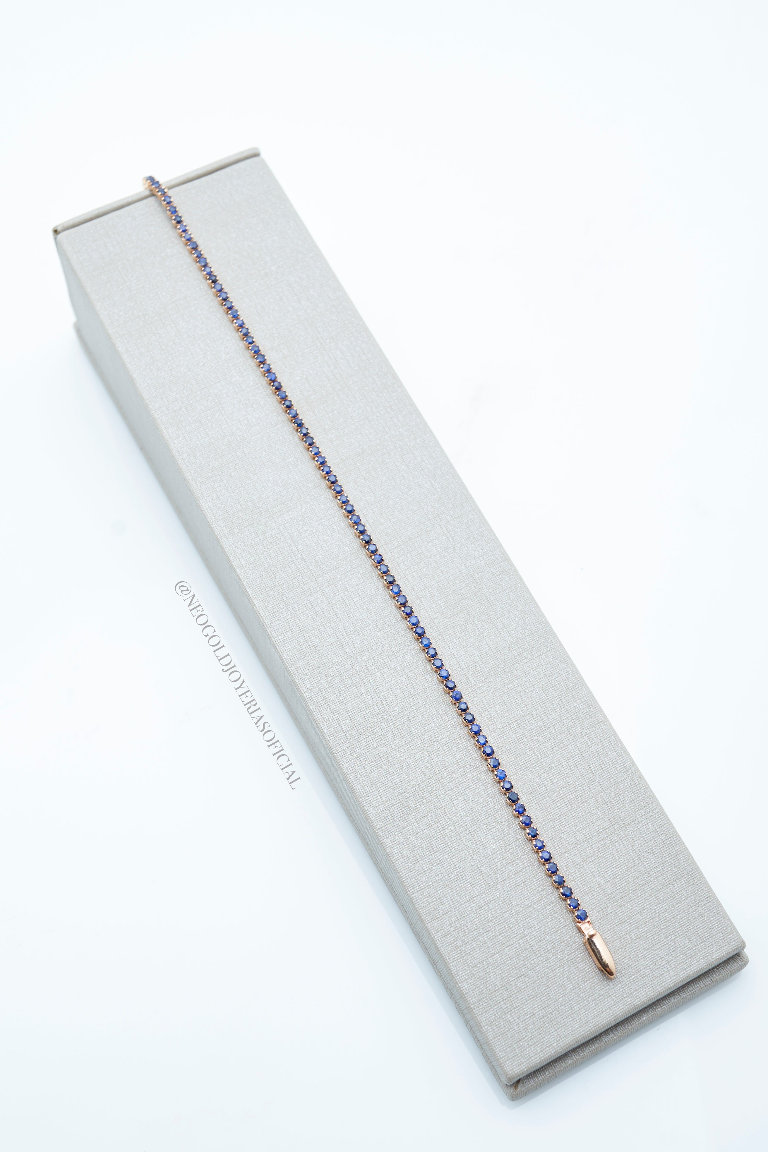 PULSERA TENNIS OR 18K / ZAFIROS AZULES NATURALES REF 013514