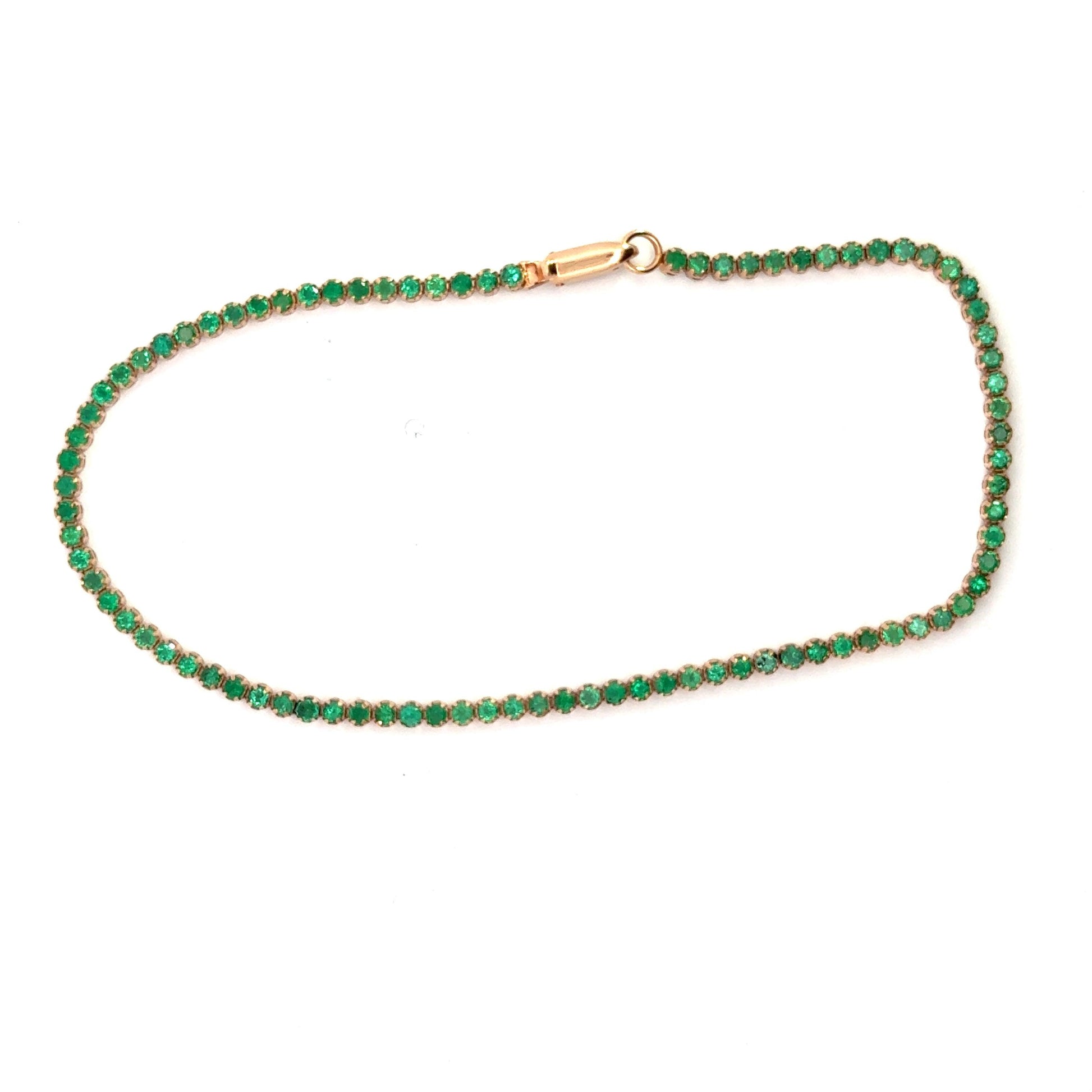 PULSERA ITALIANA TENIS CON ESMERALDAS - Neogold