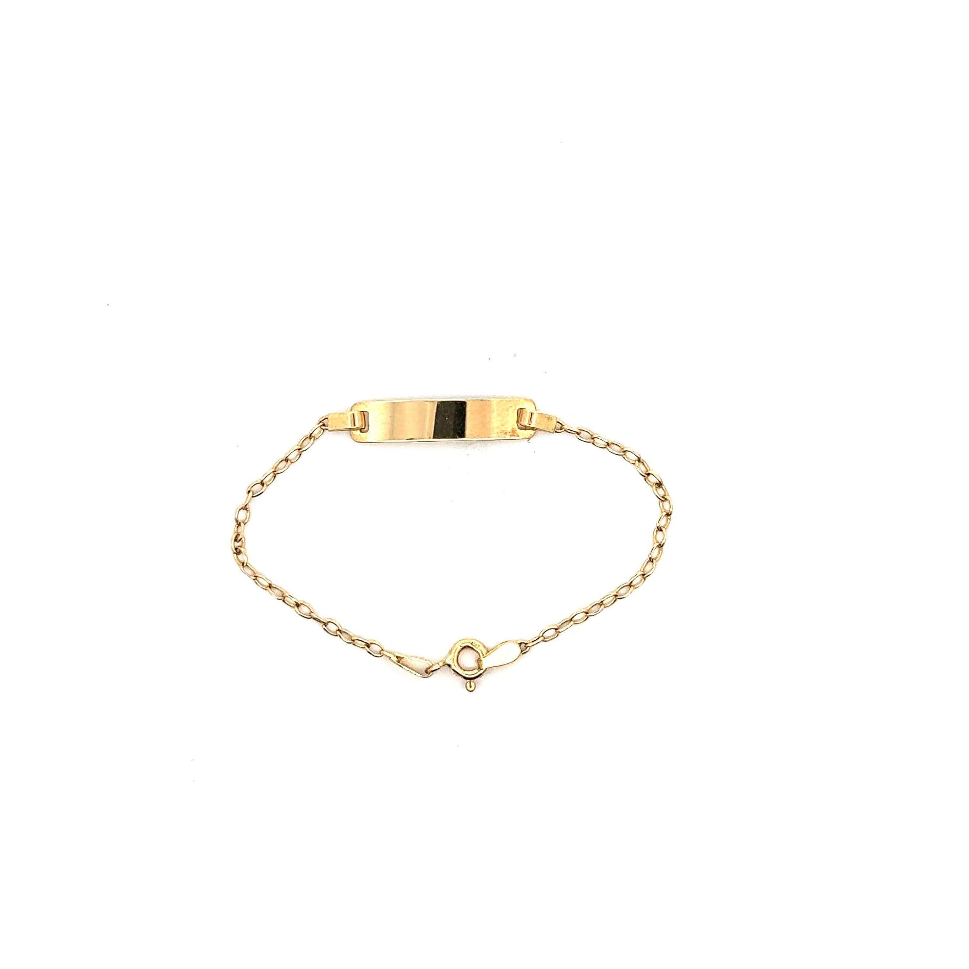 PULSERA OA BEBE ITALIANA + PLACA CADENA ROLON 1.71 GR - Neogold