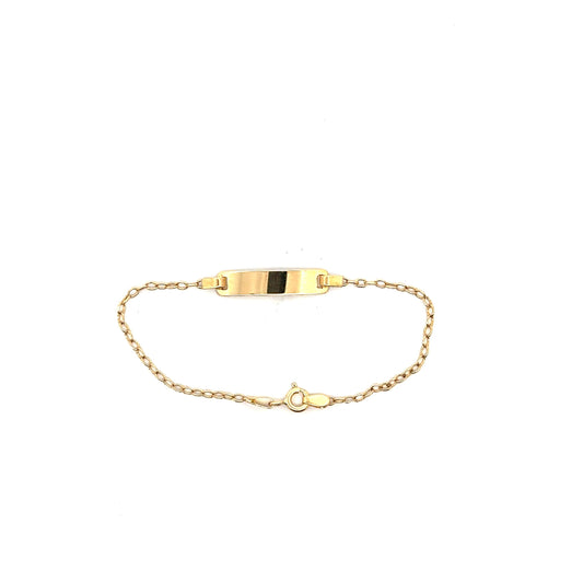 PULSERA OA BEBE ITALIANA + PLACA CADENA ROLON 1.78 GR - Neogold