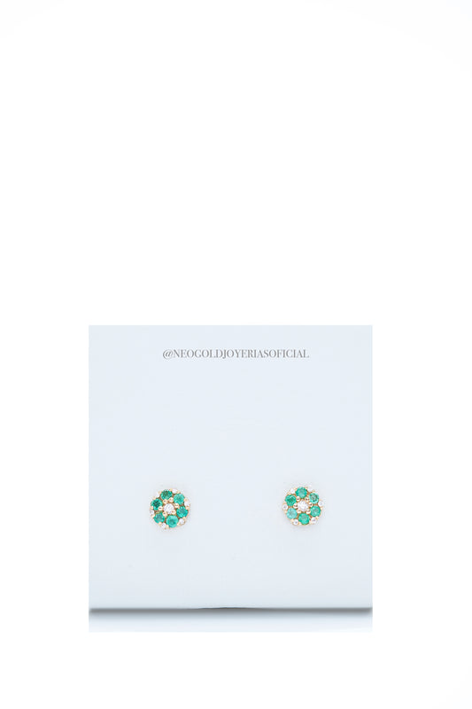 TOPOS OA 18K, ESMERALDA NATURALES / DIAMANTES NATURALES REF 014899