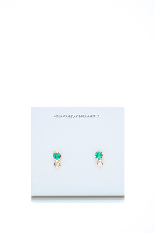 TOPOS OA 18K,  ESMERALDA NATURAL / DIAMANTE NATURAL  REF 014910
