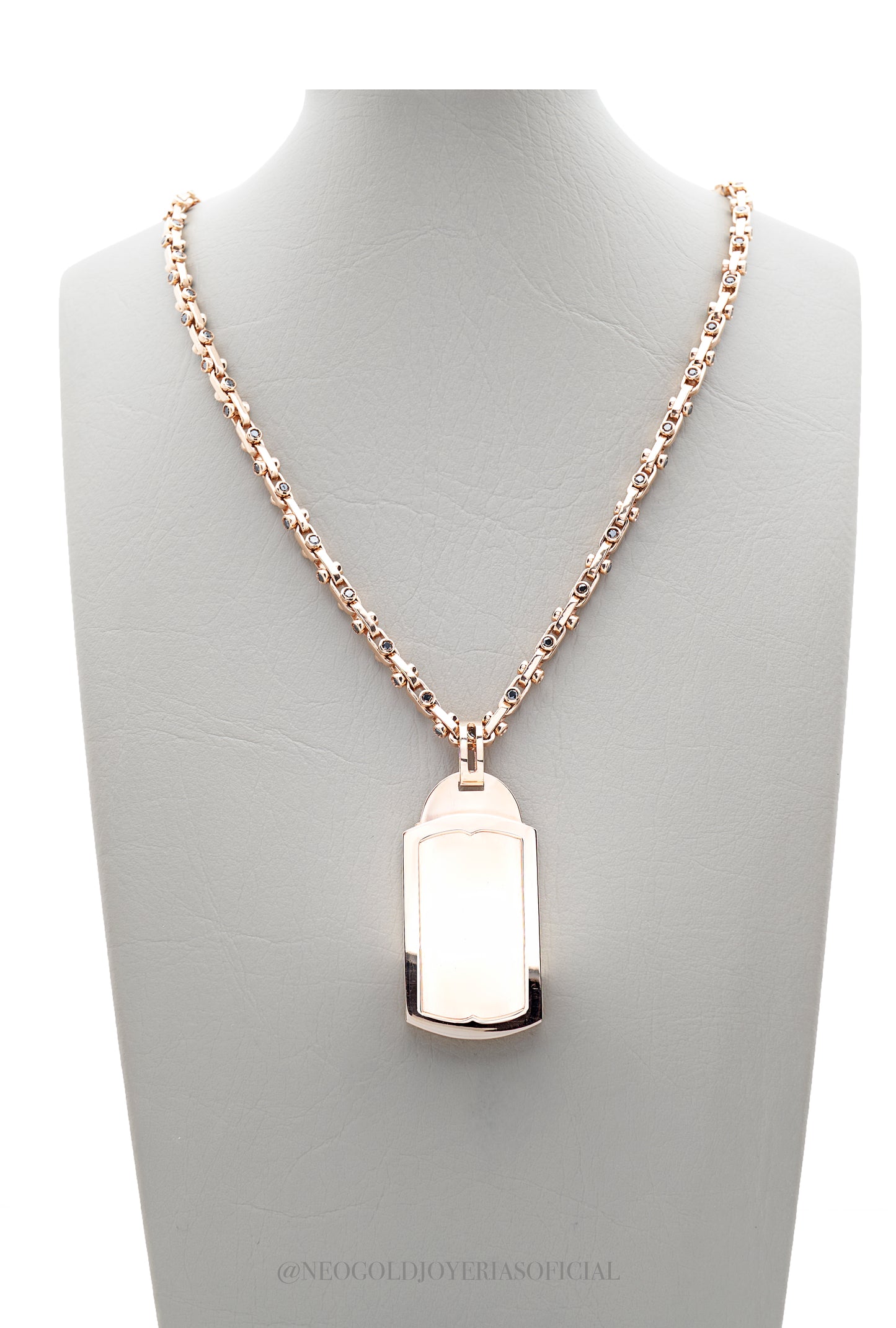 CADENA NEOGOLD 70CM, OR 18K/ DIAMANTES NEGROS REF 013470
