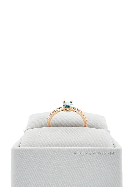 ANILLO OR / DIAMANTE AZUL - REF 006910