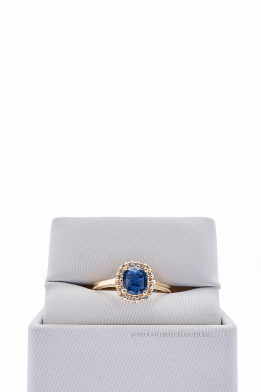 ANILLO OA / ZAFIRO/ DIAMANTES - REF 012478