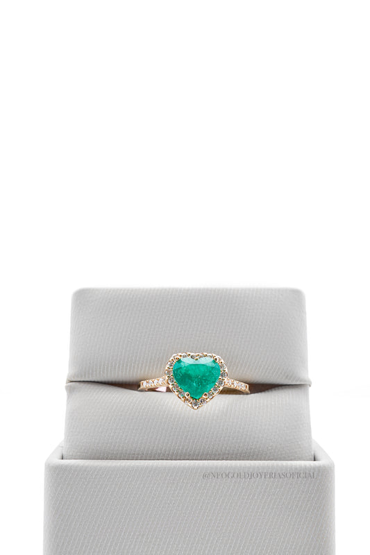 ANILLO OA / CORAZON ESMERALDA  REF - 012933