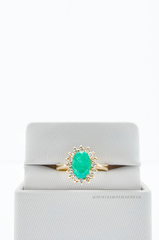 ANILLO OA / ESMERALDAS / DIAMANTES - REF 013108