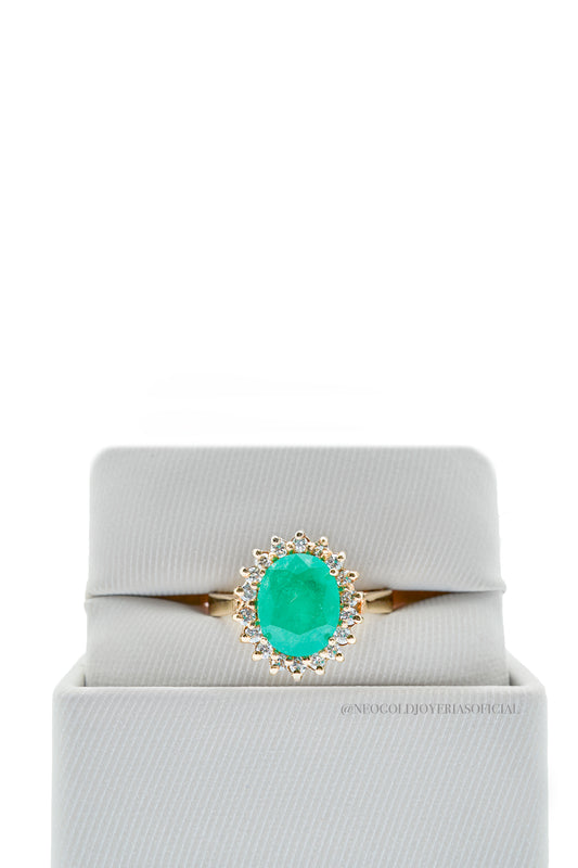 ANILLO OA/ ESMERALDA/ DIAMANTES - REF 013109