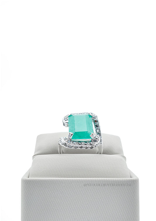 ANILLO OB / ESMERALDA / DIAMANTE NEGRO - REF 014125