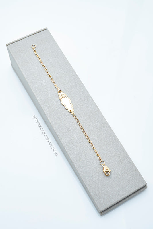 PULSERA BEBE OA 18K, PLACA PARA MARCAR REF 003094